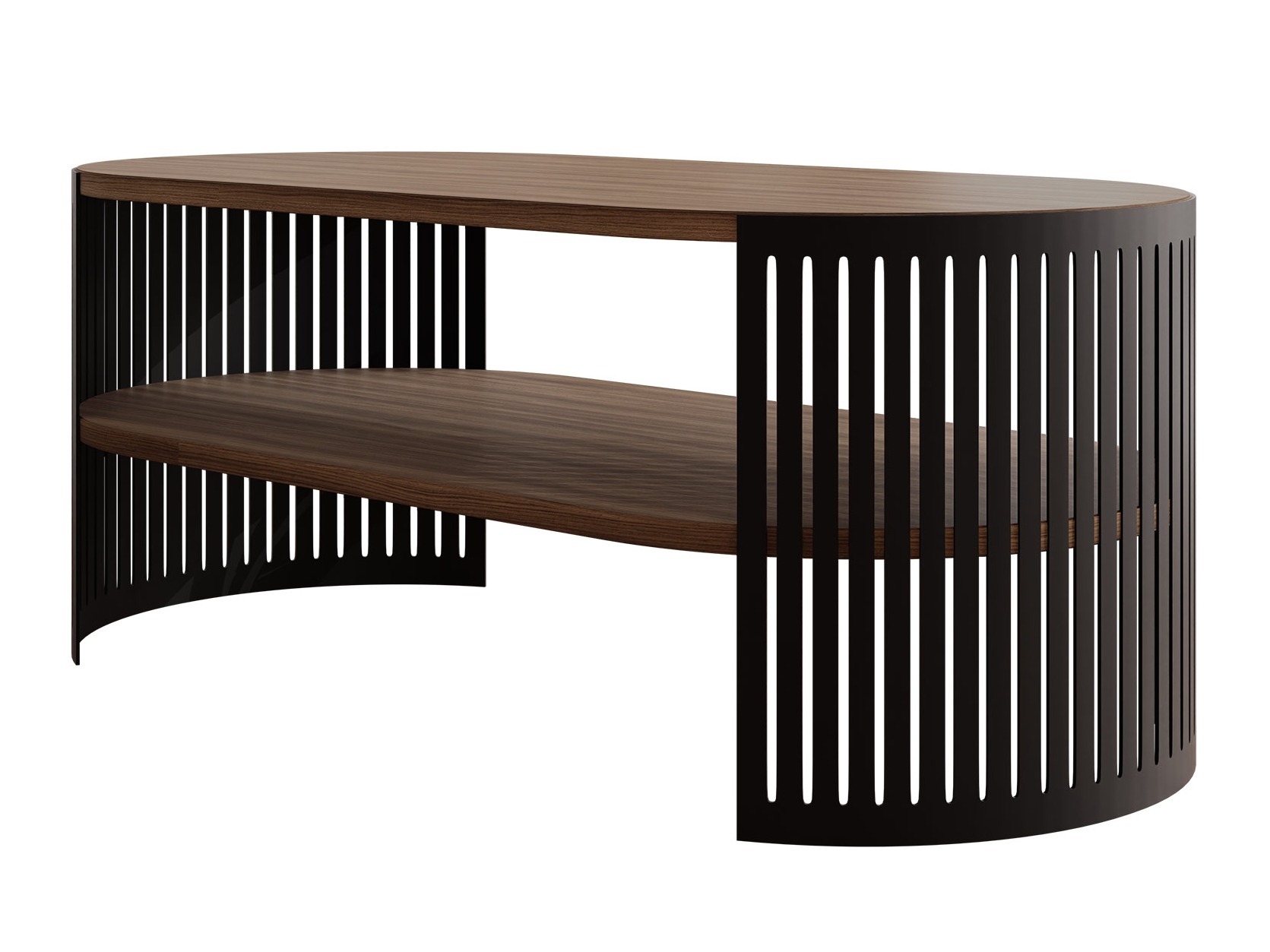 Table basse Civer III (Noir + Noyer)