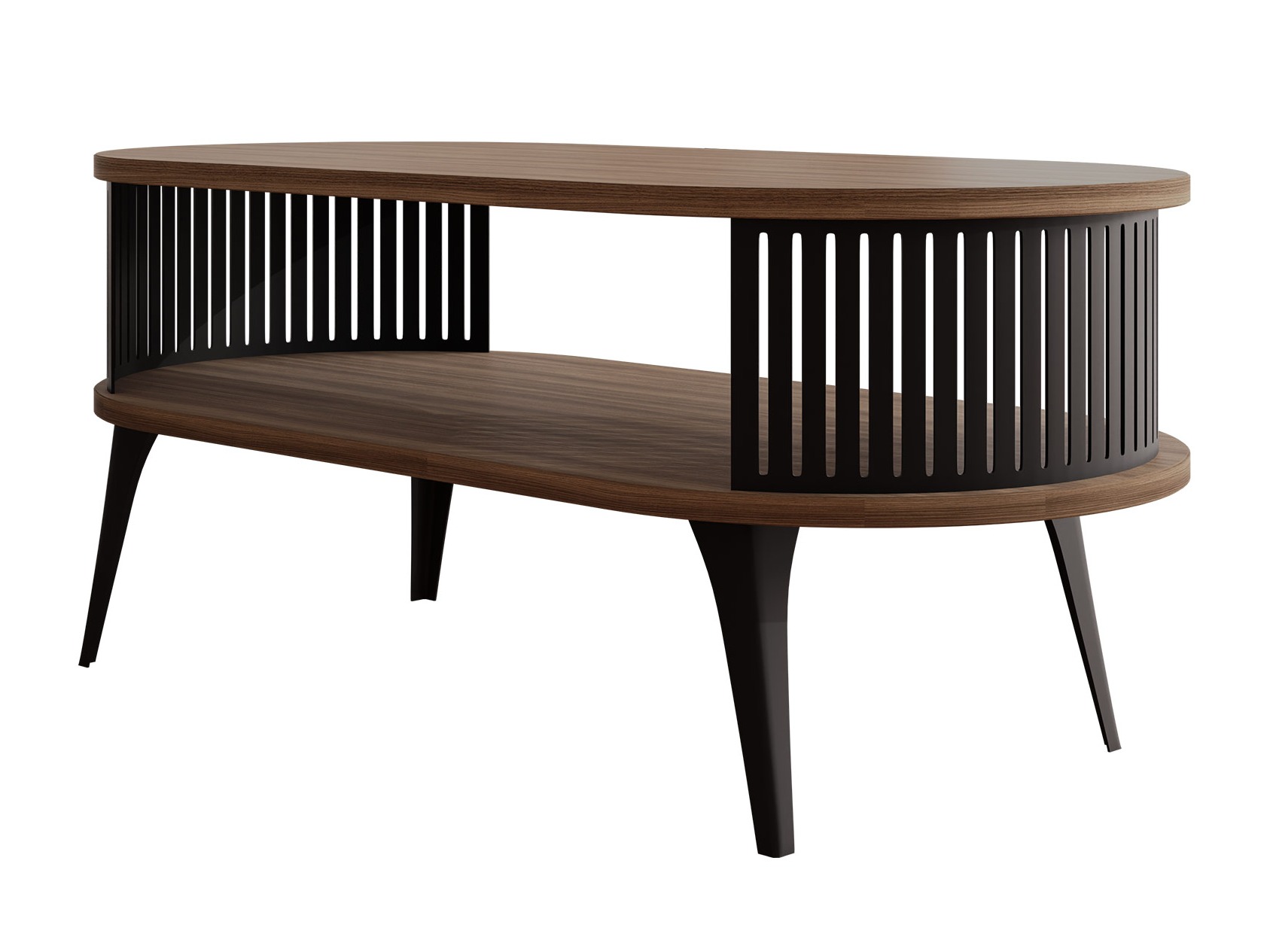 Table basse Vitum III (Noir + Noyer)