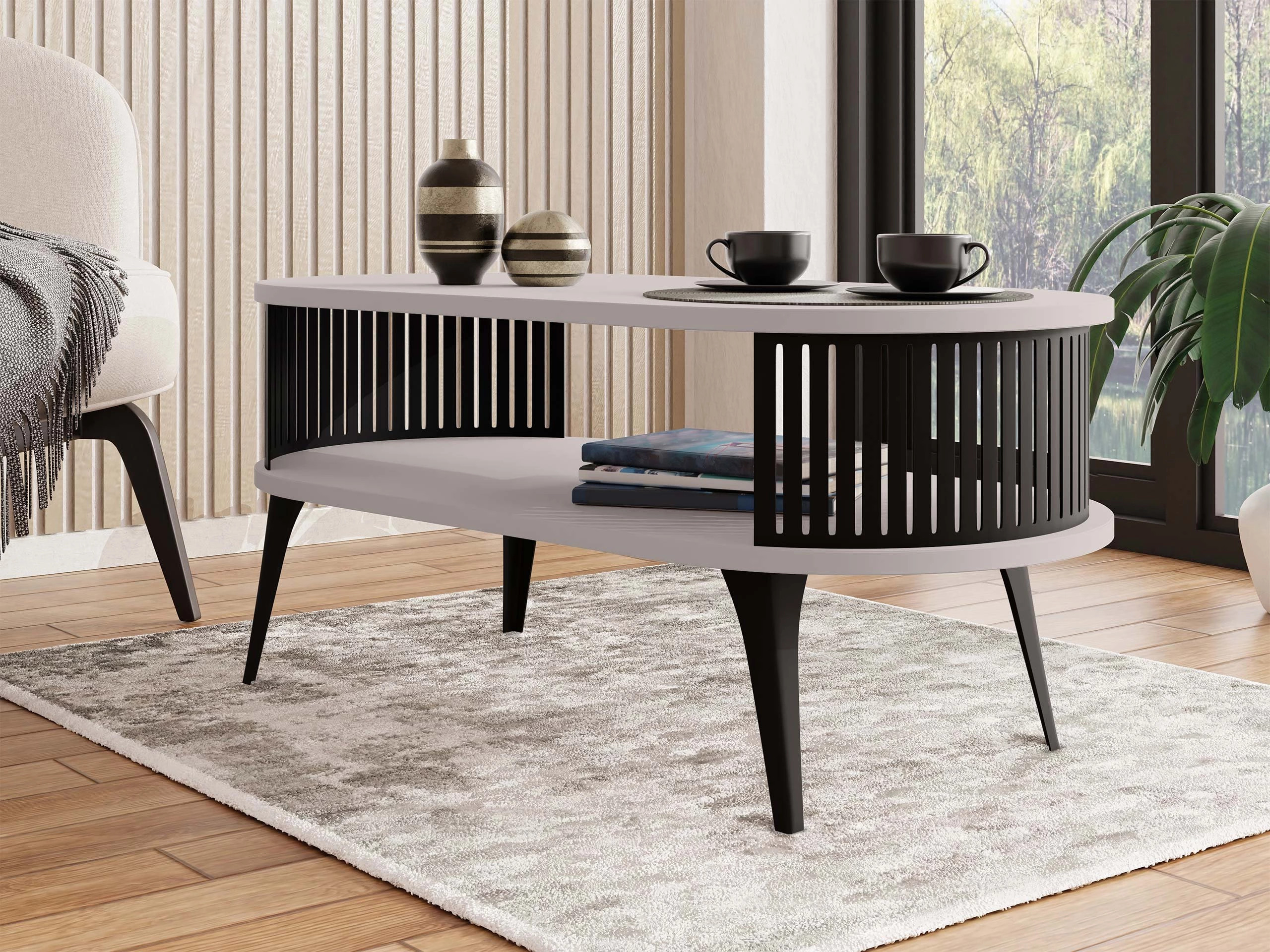 Table basse Vitum III (Noir + Cachemire)