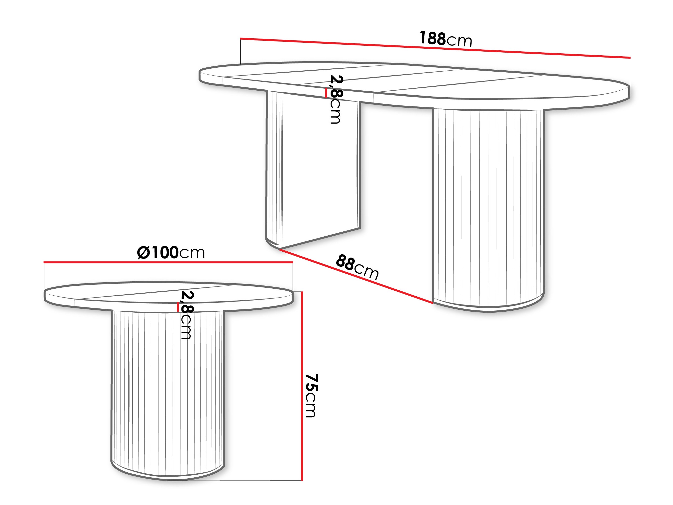 Table Cupedo (Travertin clair + Beige)