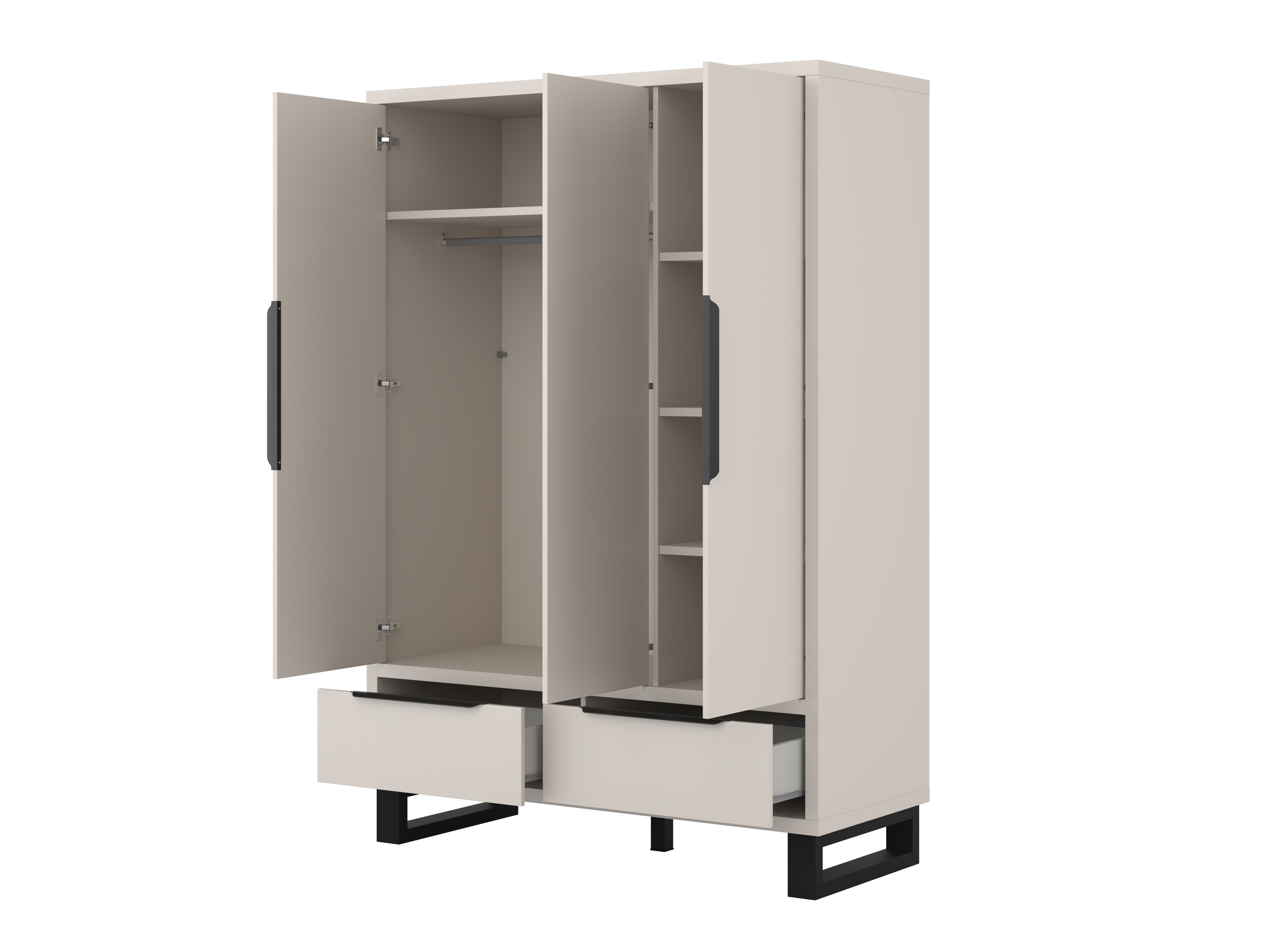 Armoire Avicavu 121 (Cachemire + Noir)