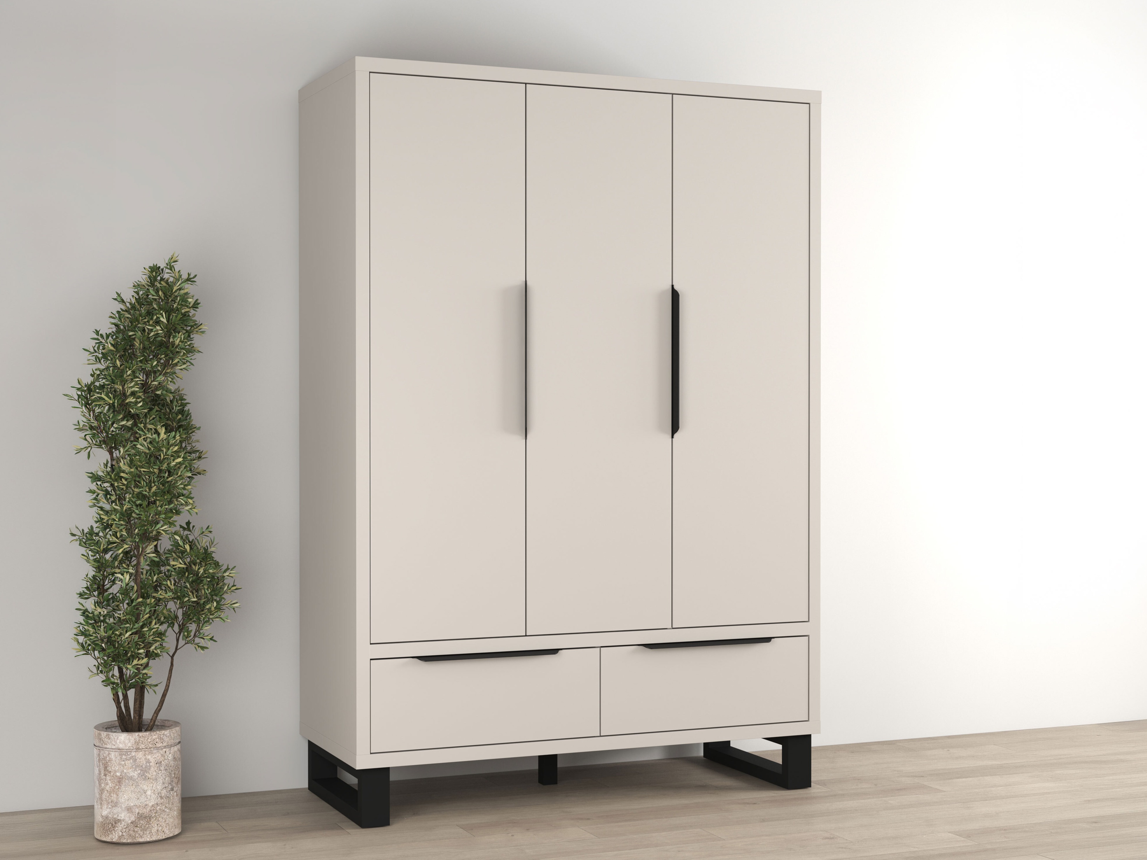Armoire Avicavu 121 (Cachemire + Noir)