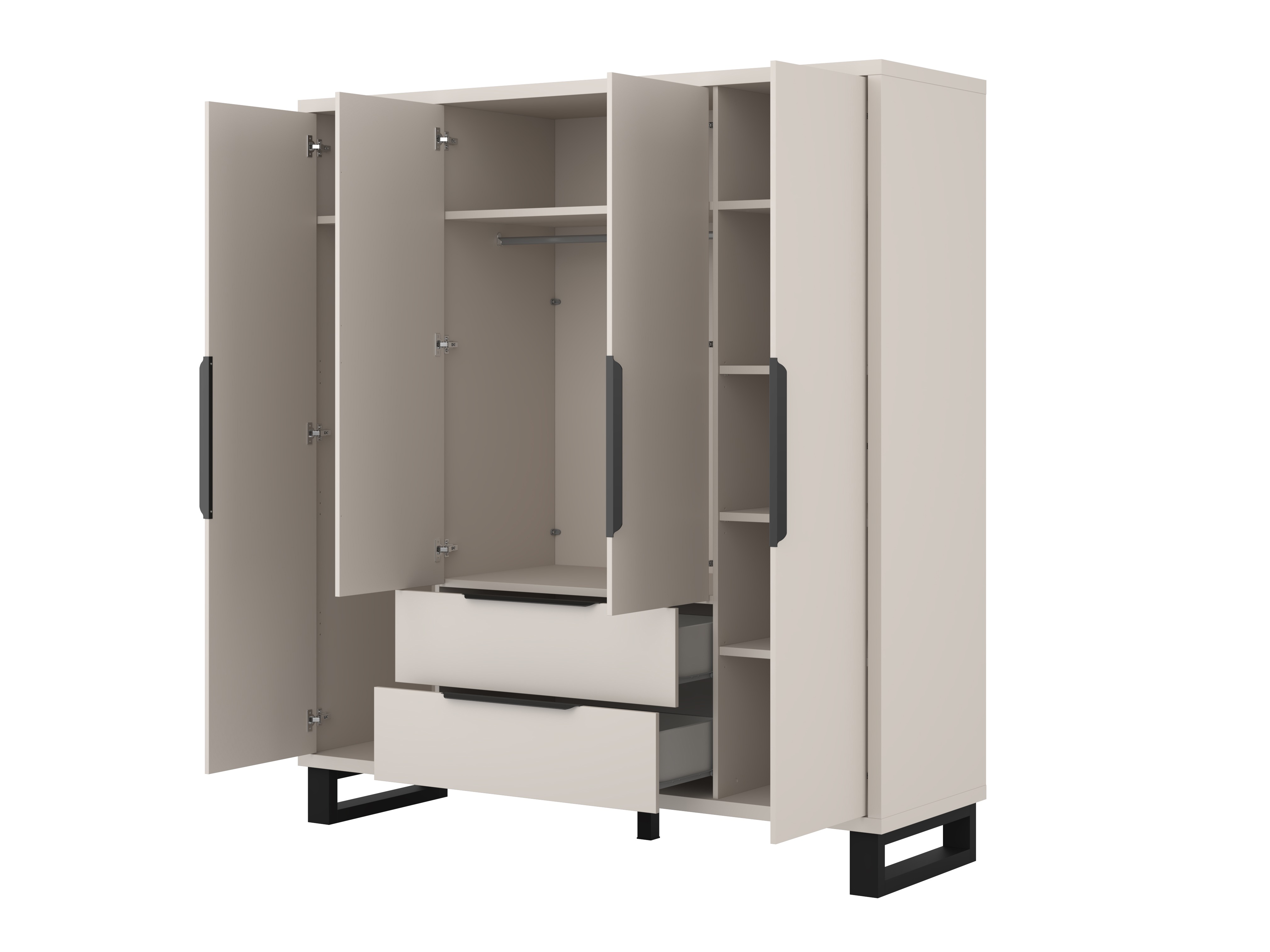 Armoire Avicavu 122 (Cachemire + Noir)