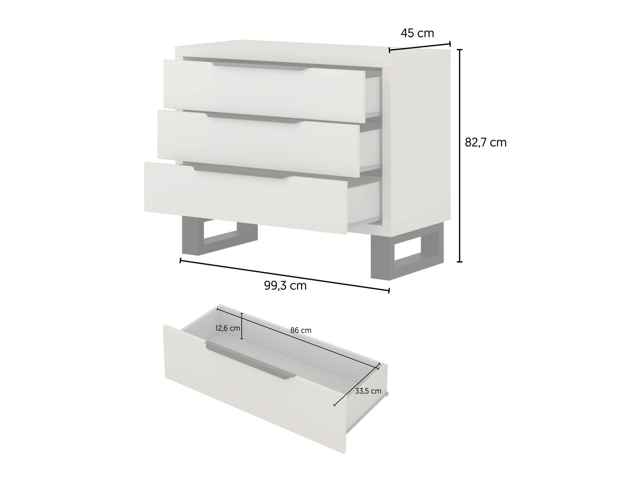 Commode Avicavu 124 (Cachemire + Noir)