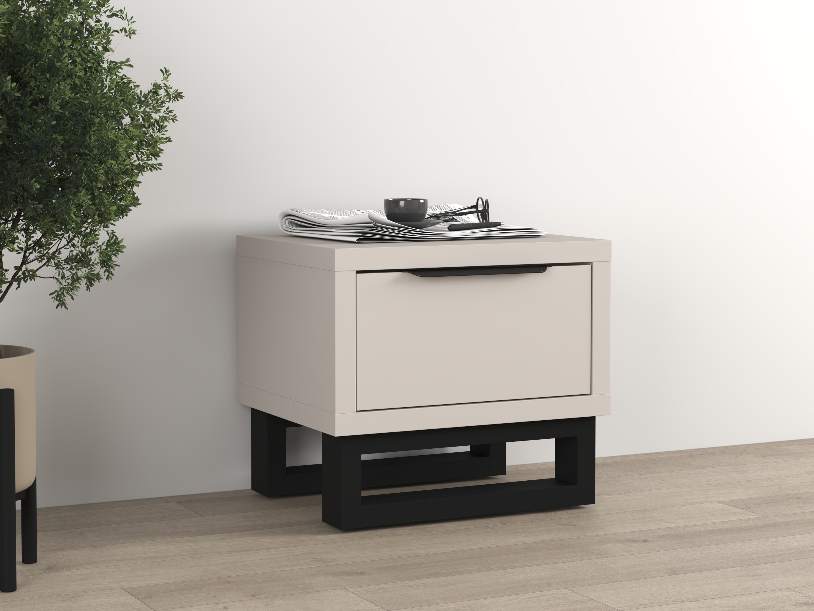 Table de chevet Avicavu 123 (Cachemire + Noir)