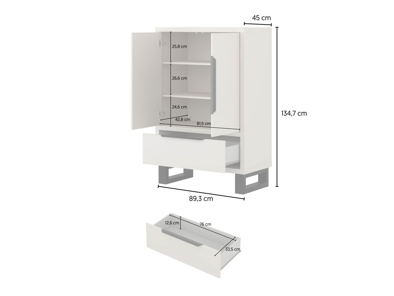 Commode Avicavu 128 (Cachemire + Noir)