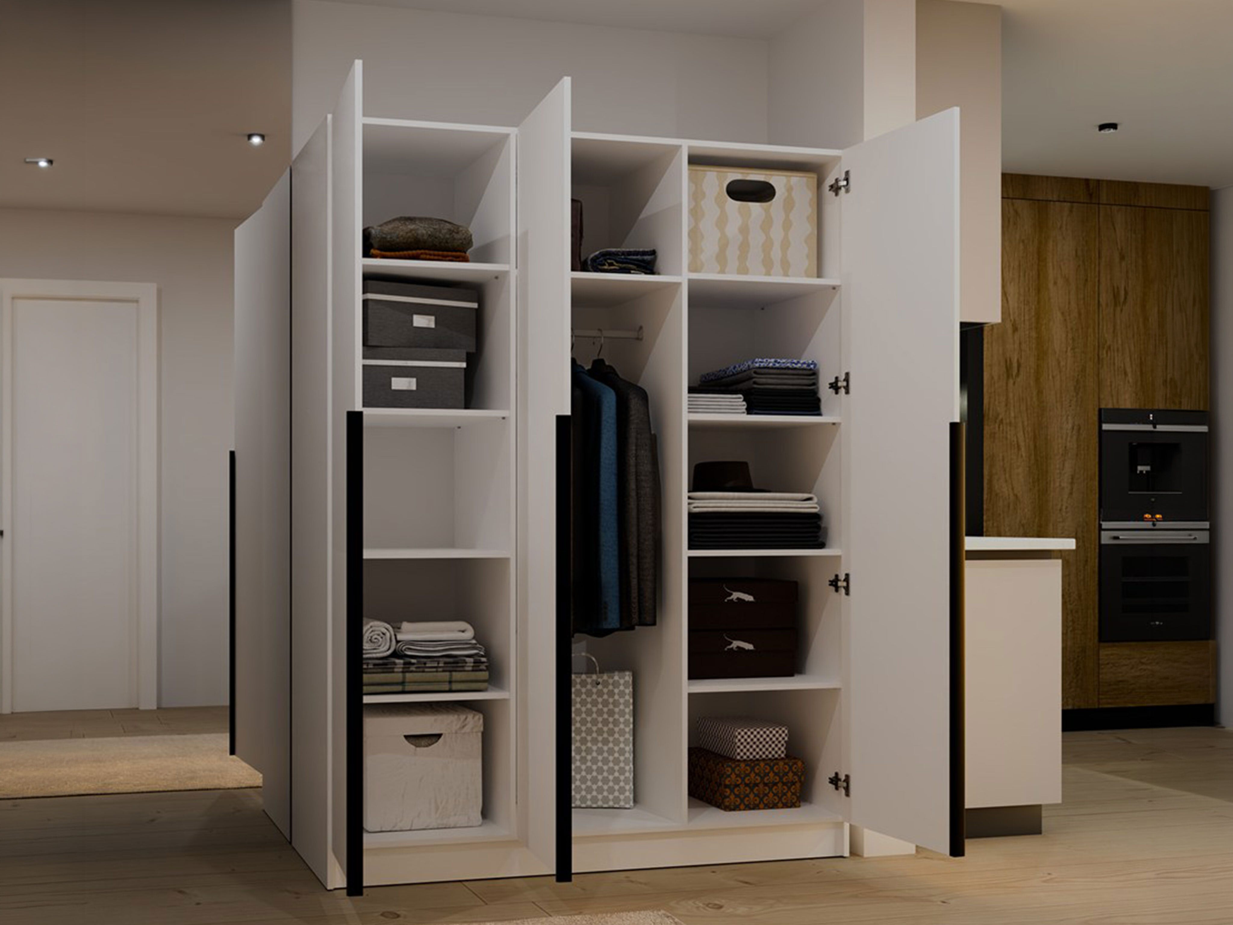 Armoire Mandeville 369 (Blanc + Noir)