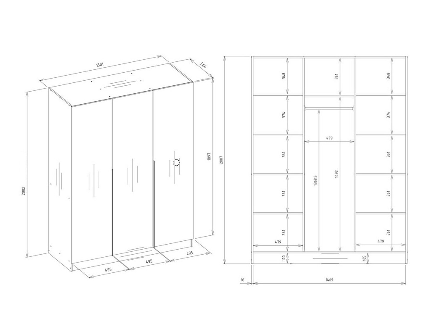 Armoire Mandeville 369 (Cachemire + Doré)
