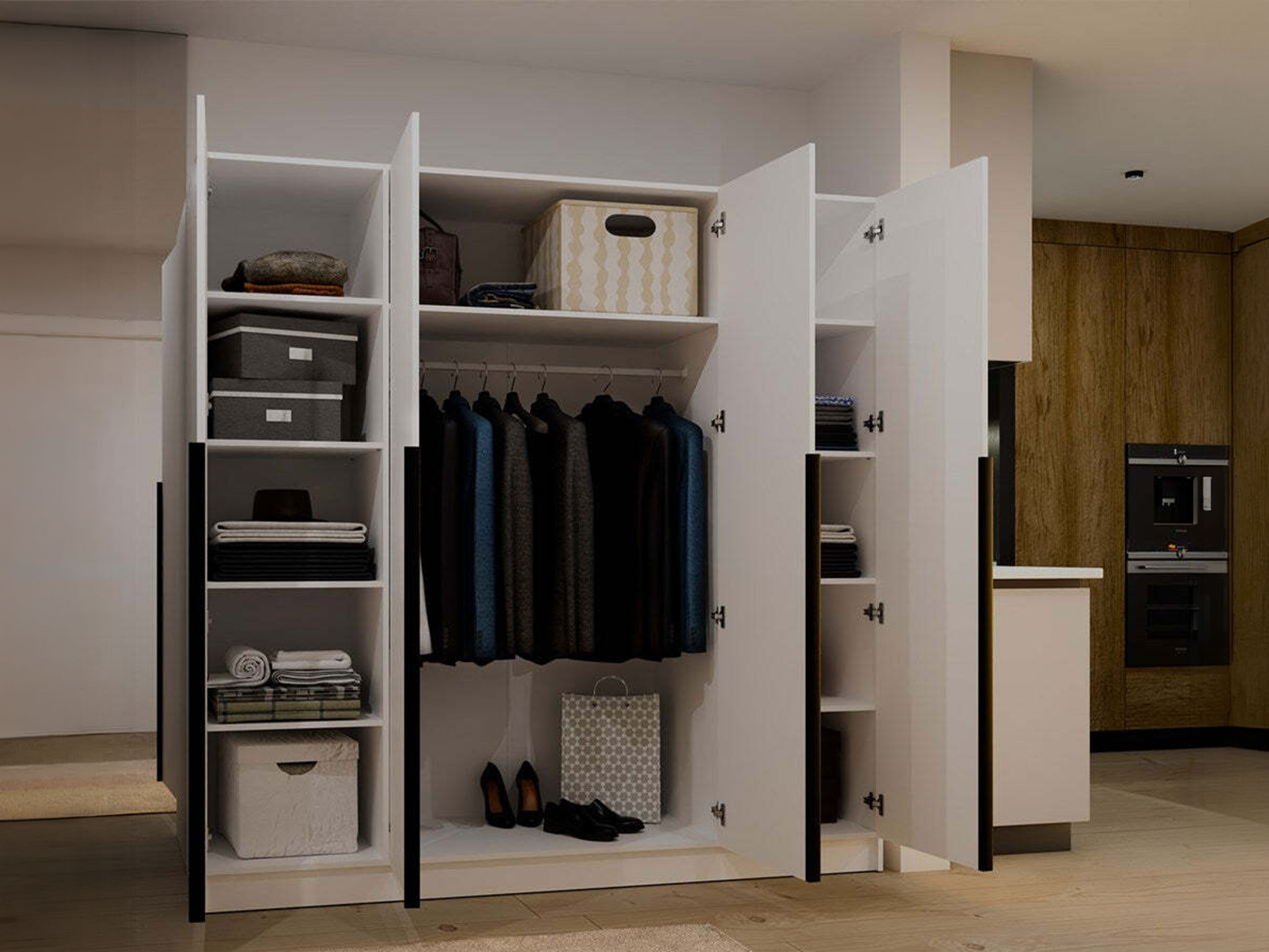 Armoire Mandeville 370 (Blanc + Noir)