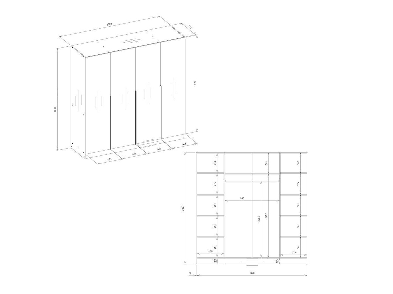 Armoire Mandeville 370 (Cachemire + Doré)