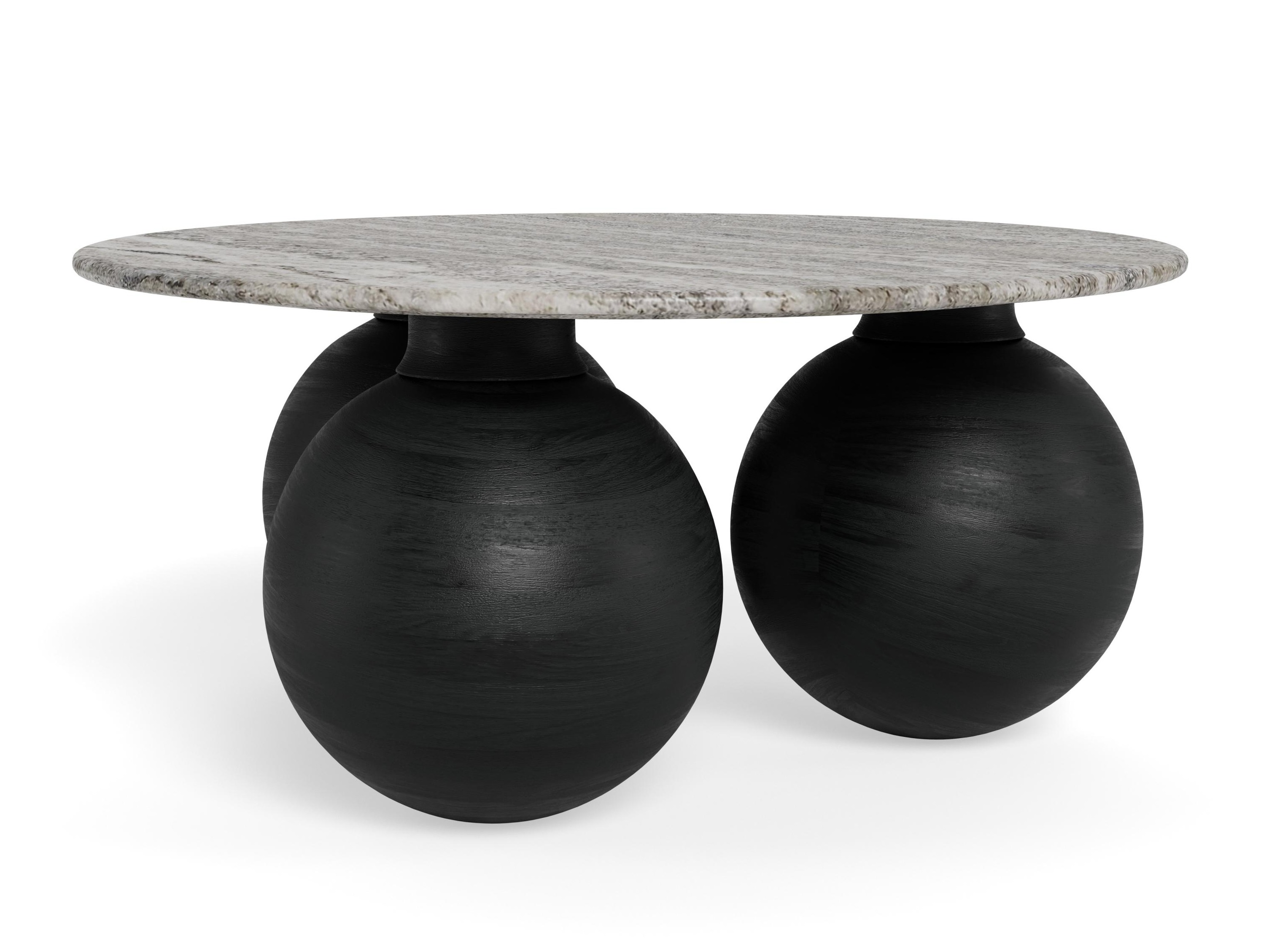Table basse Norsica 1082 (Noir + Marbre gris)