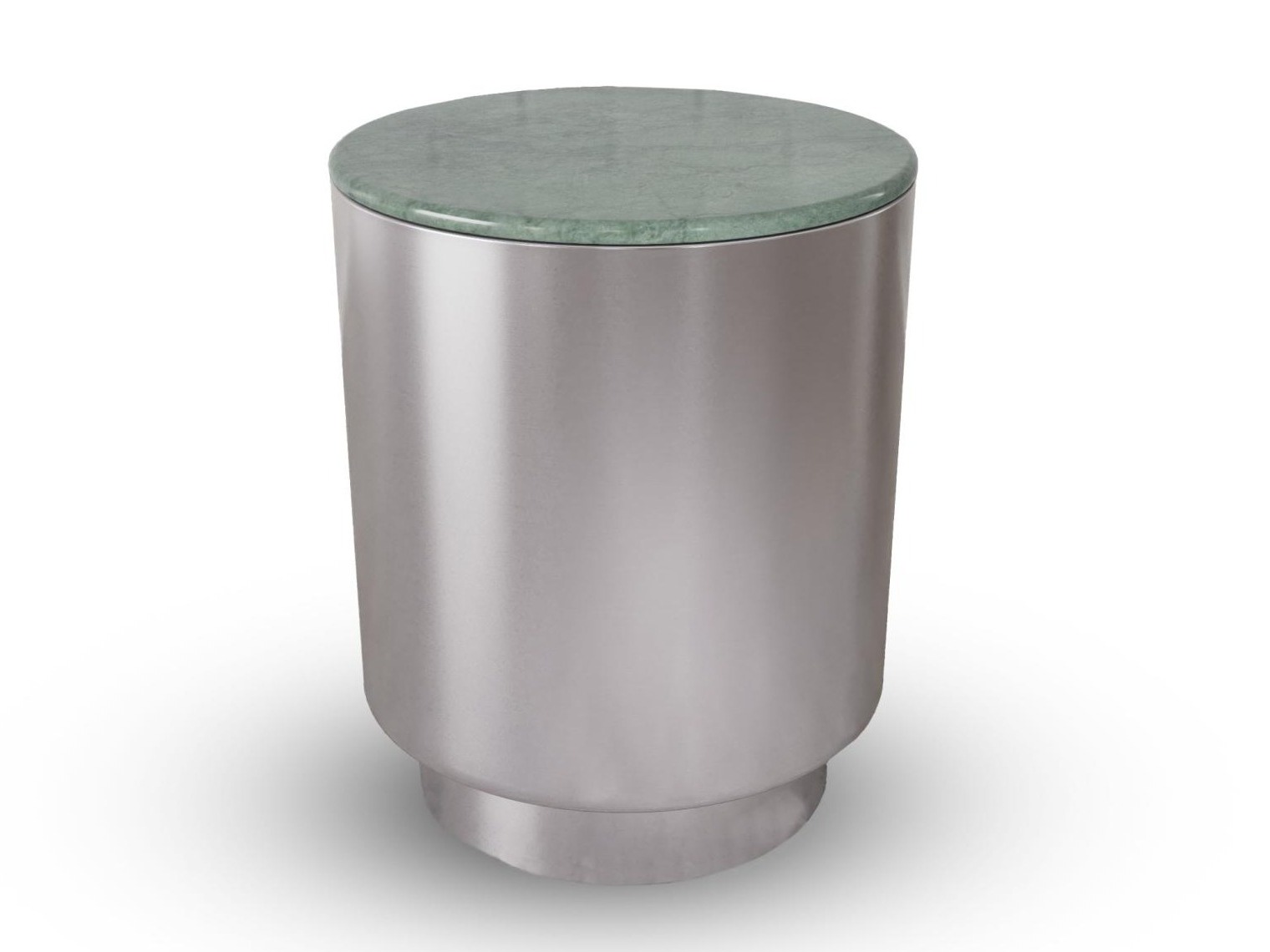 Table d'appoint Norsica 1083 (Argent + Marbre vert)