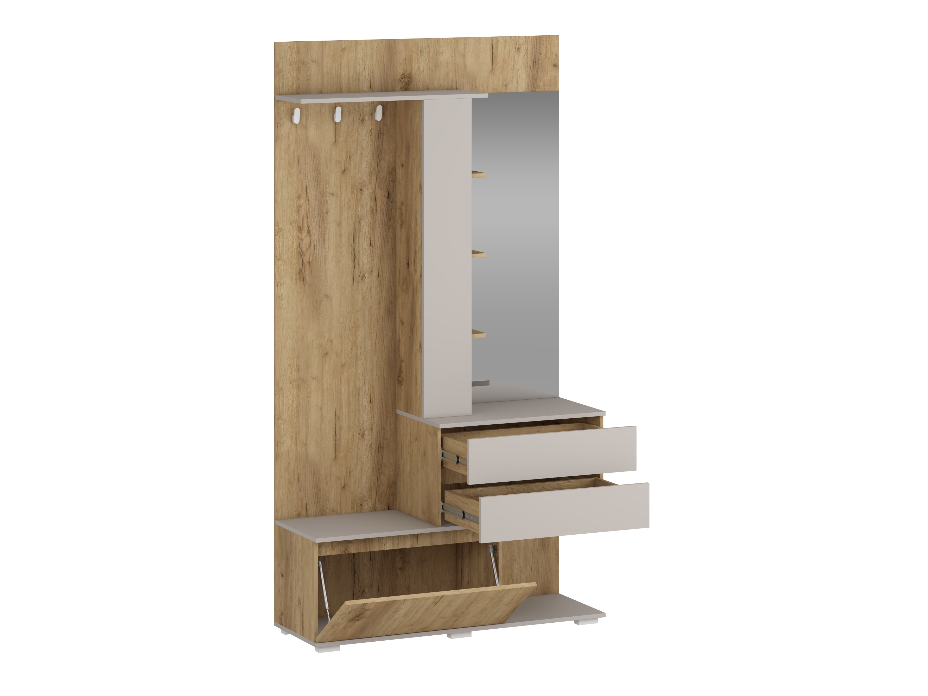 Meuble d'entrée Houston 2123 (Chêne doré + Cachemire)
