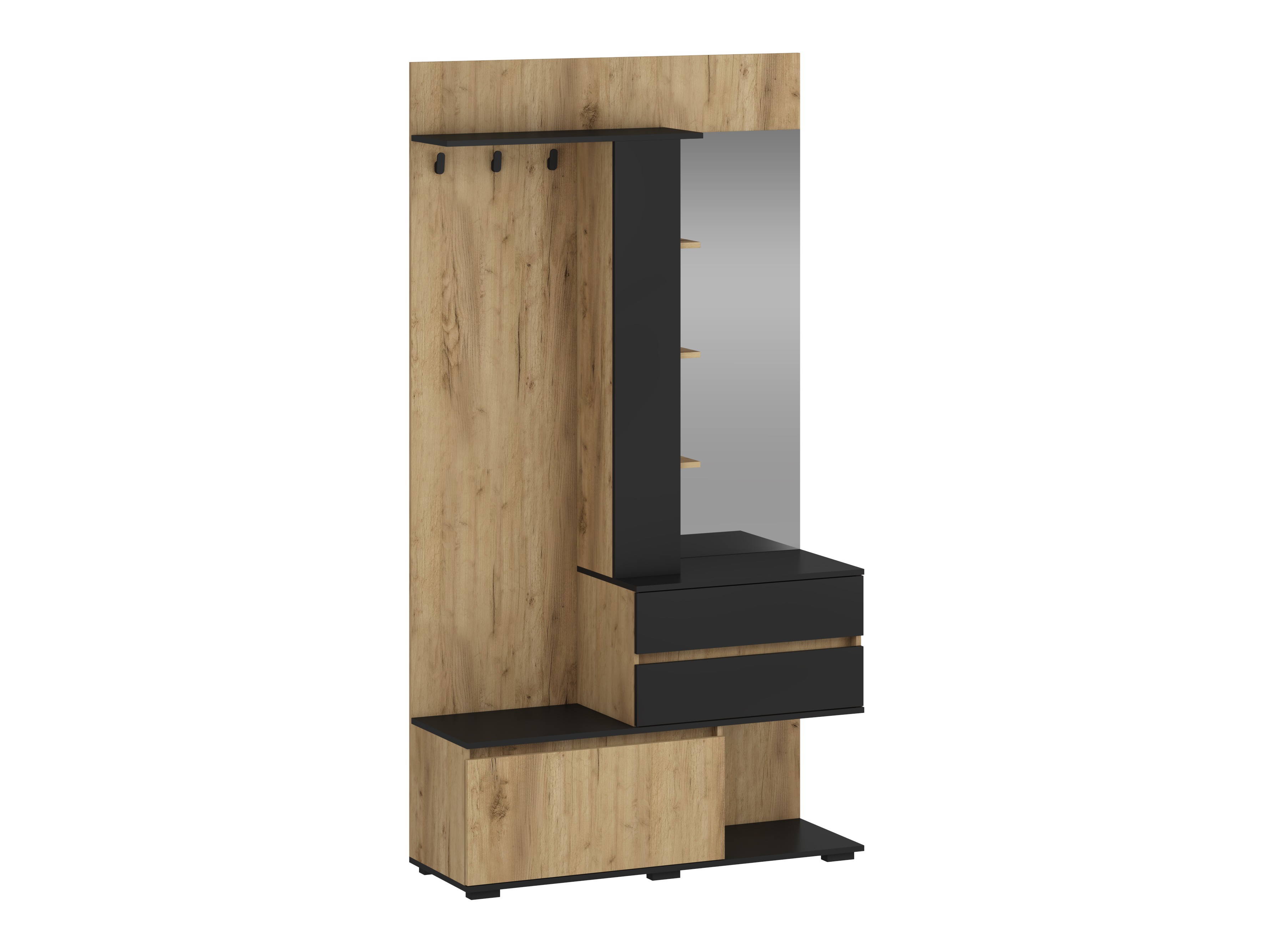 Meuble d'entrée Houston 2123 (Chêne doré + Noir)