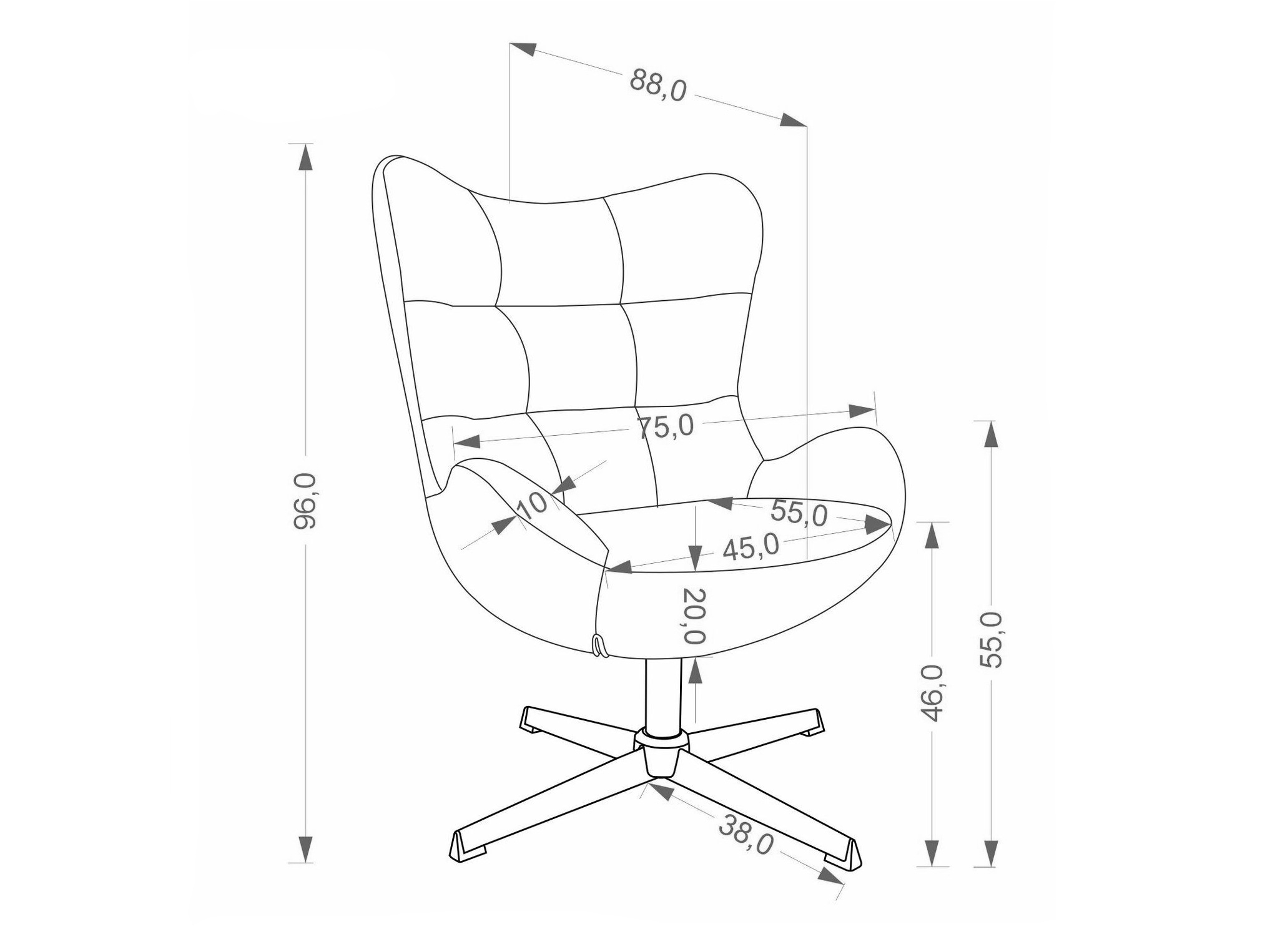 Fauteuil Houston 2127 (Gris)