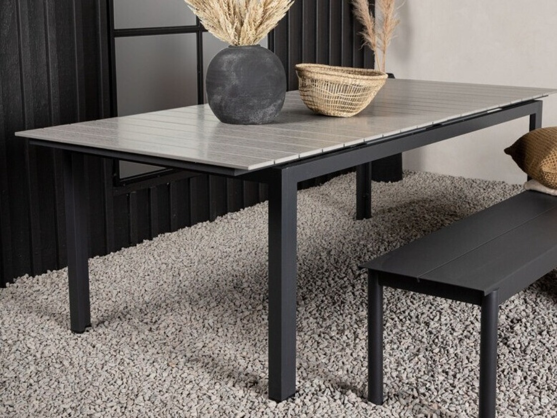 Table de jardin Dallas 668 (Gris + Noir)