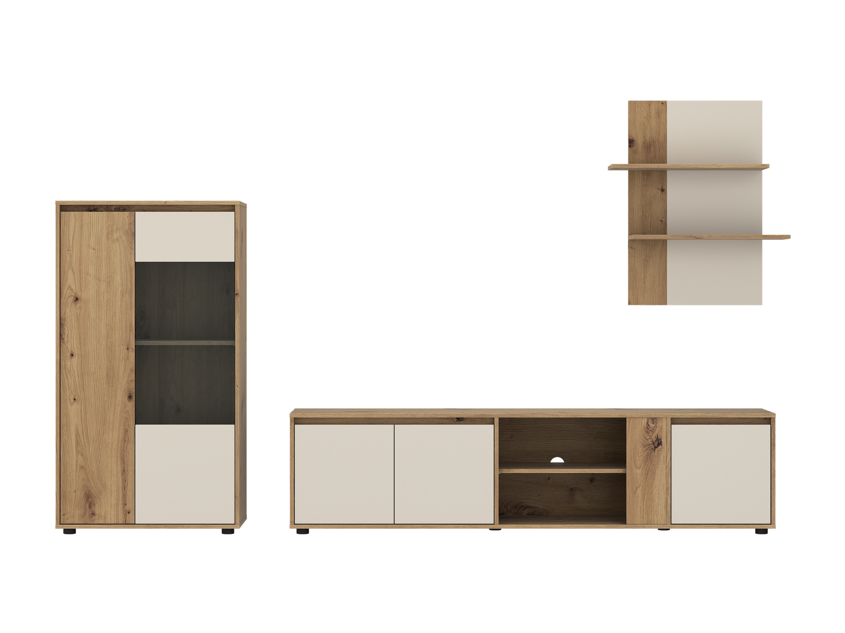 Ensemble de salon Ontario 226 (Cachemire + Chêne Artisan)