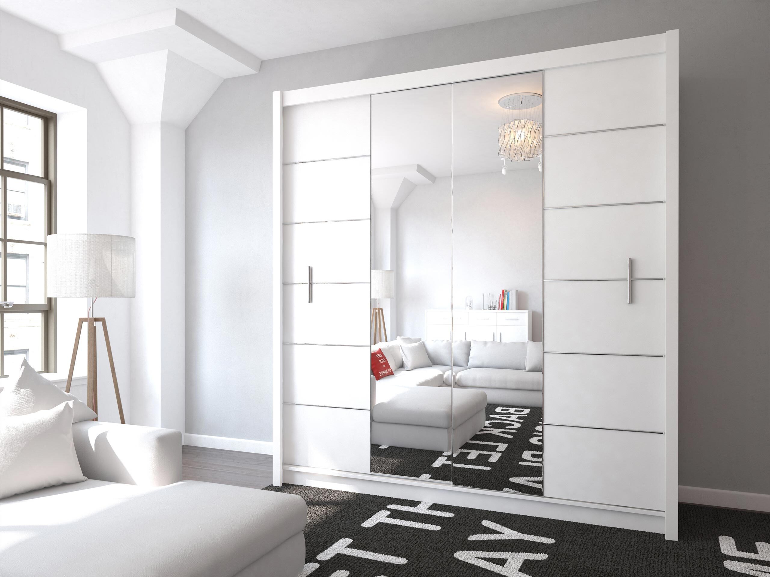 Armoire Honolulu 193 (Blanc + miroir)
