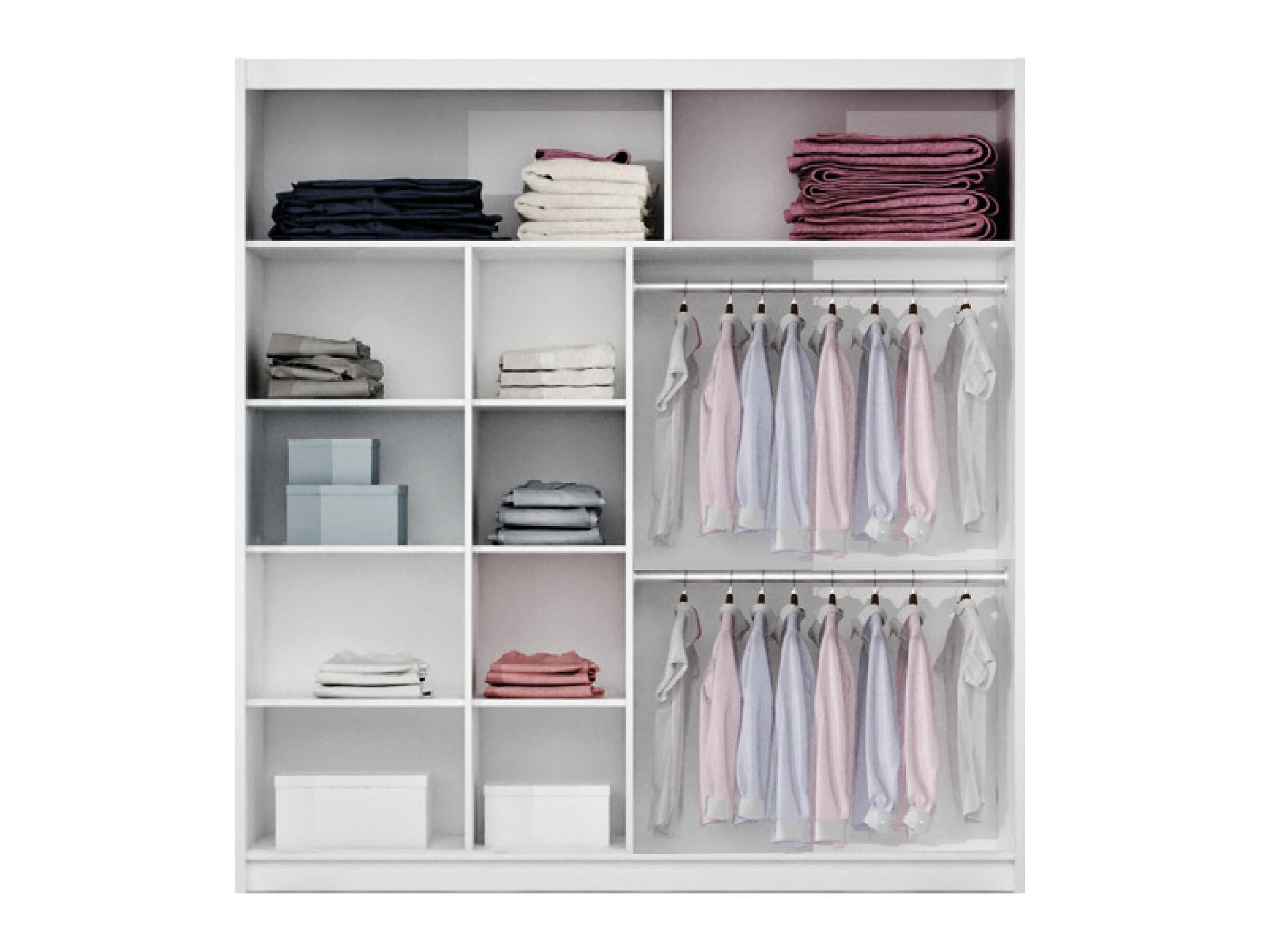 Armoire Honolulu 193 (Blanc + miroir)