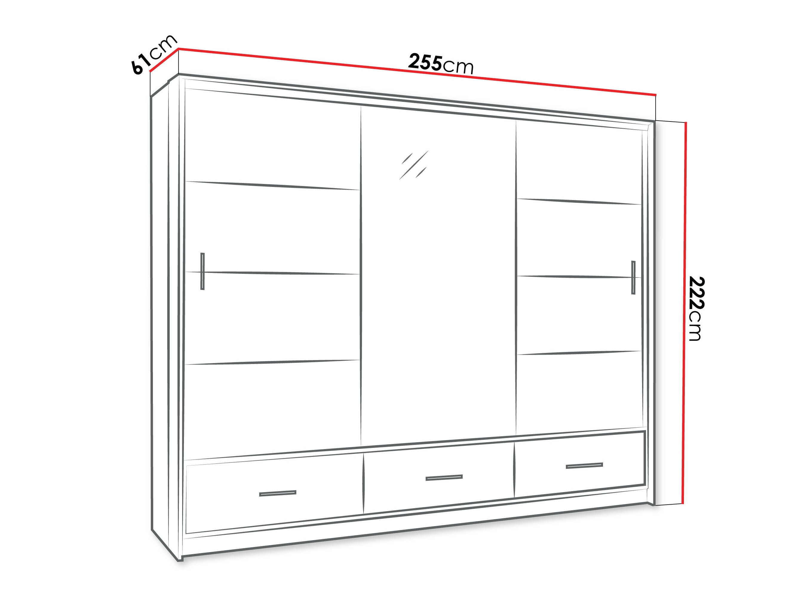 Armoire Honolulu 203 (Graphite)