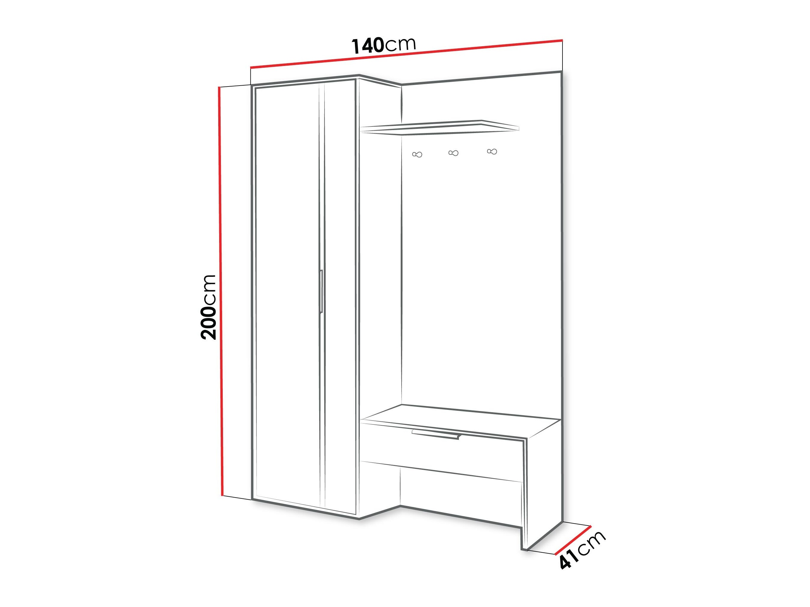 Meuble d'entrée Honolulu 160 (Blanc)