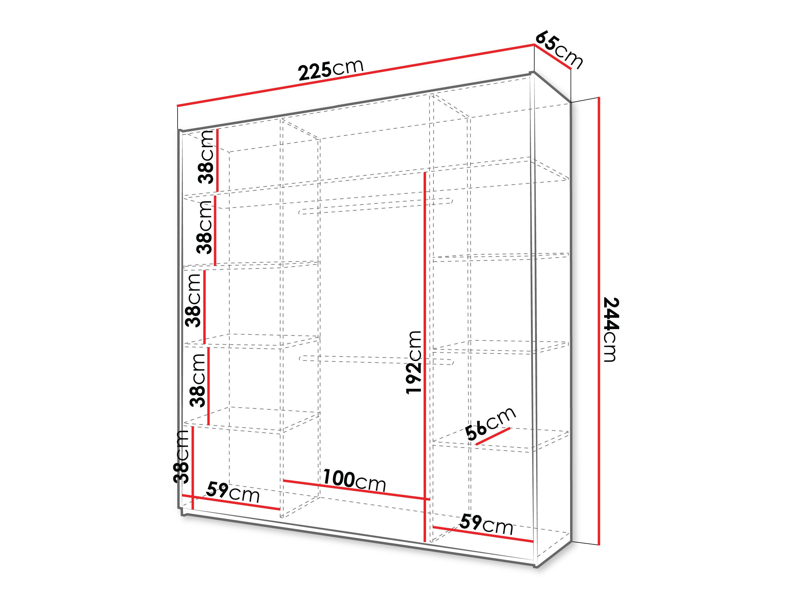Armoire Honolulu 131 (Graphite)