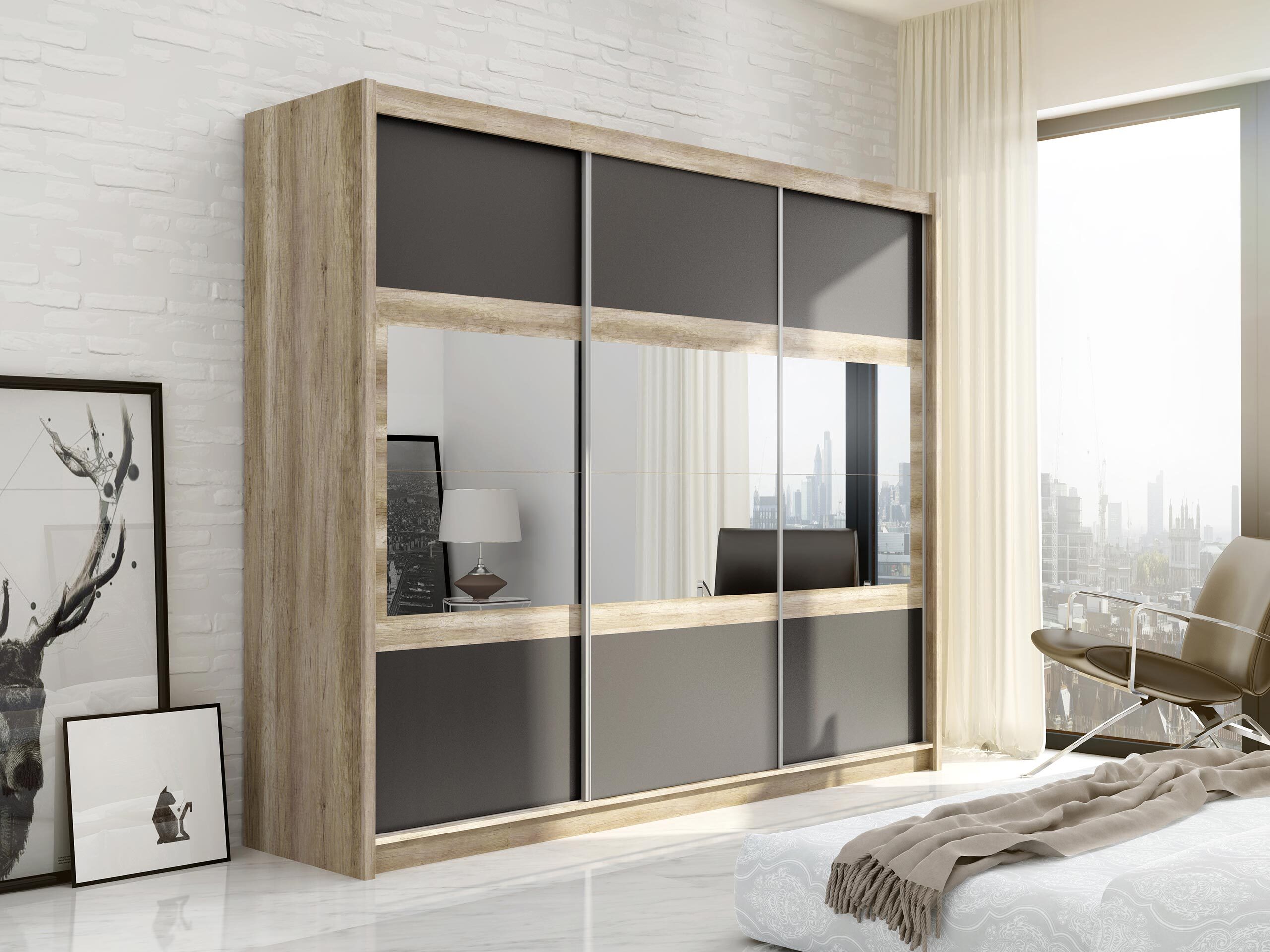 Armoire Honolulu 109 (Lava + Canyon chêne)