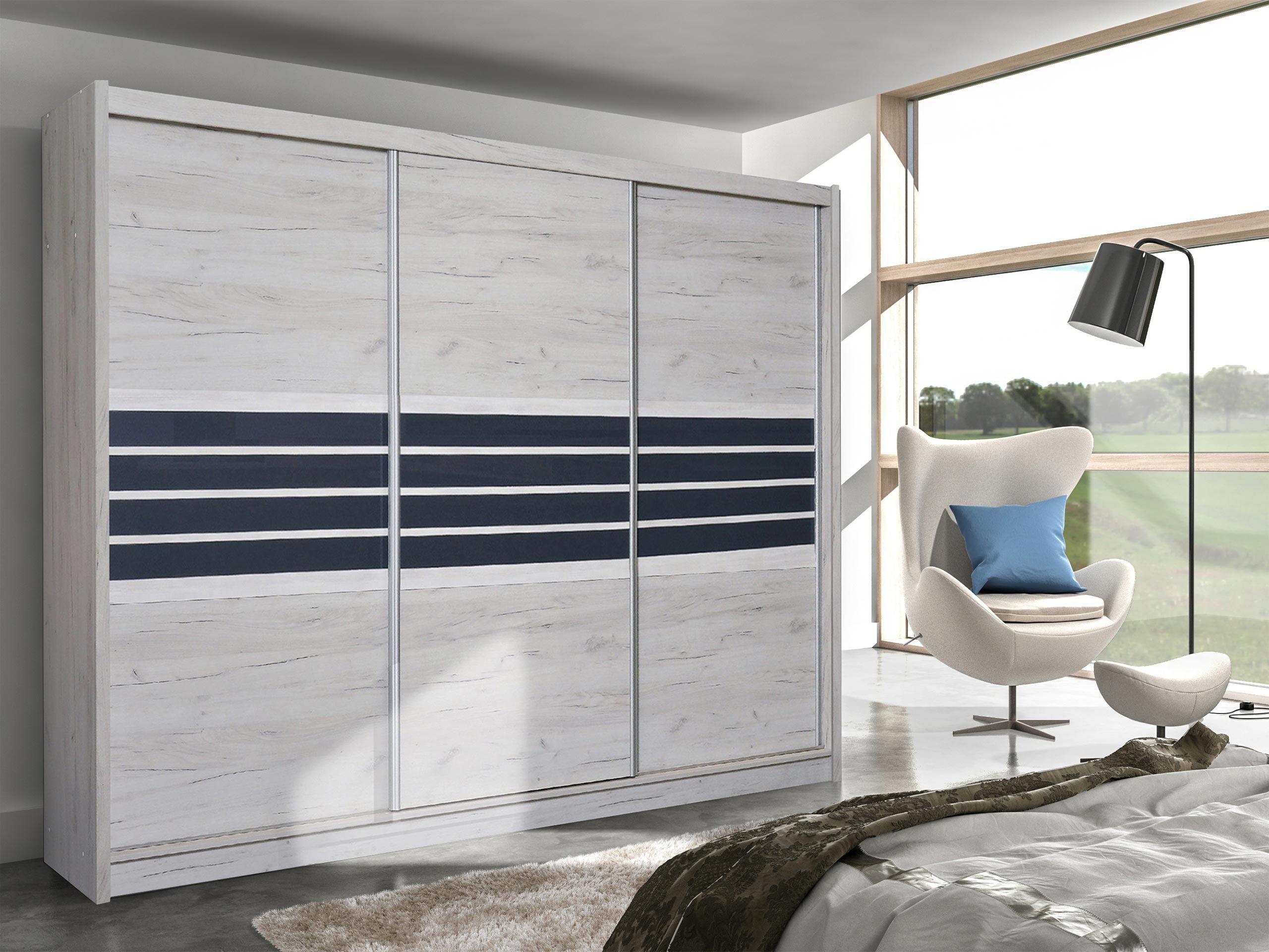 Armoire Honolulu 116 (Chêne gris+ Graphite)