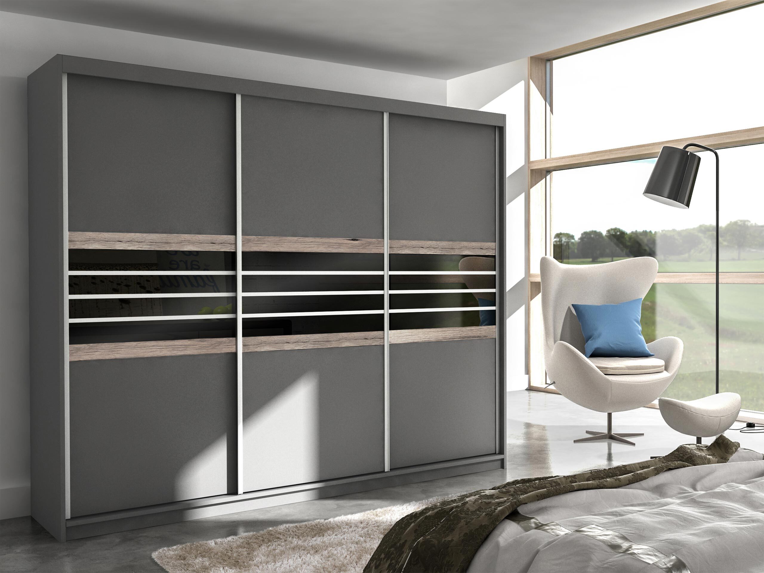 Armoire Honolulu 116 (Lava + Noir)