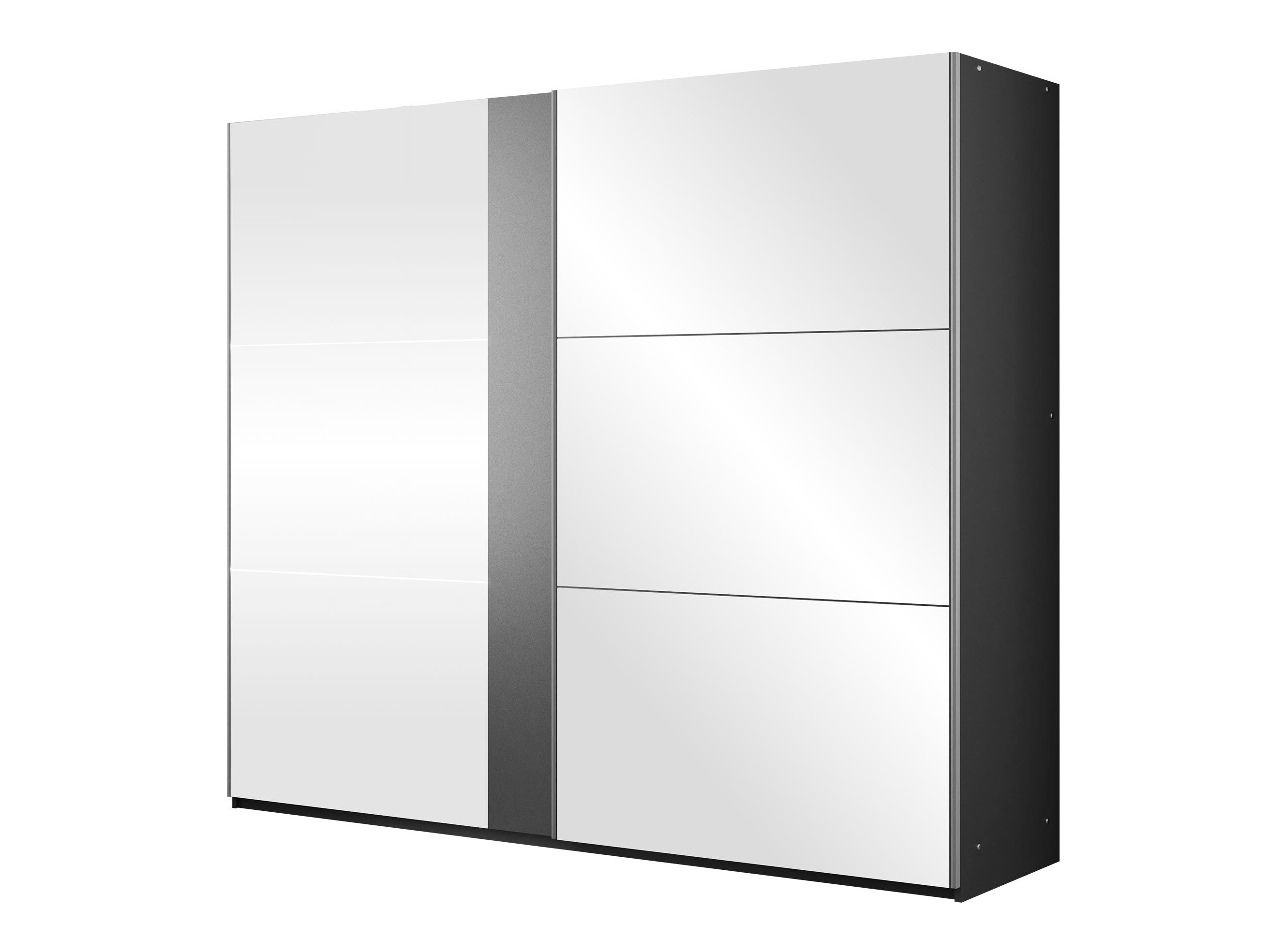 Armoire Honolulu 122 (Graphite + Blanc brillant)