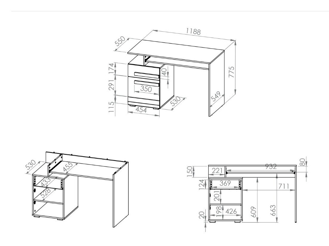 Ensemble de bureau à domicile Alcala 114