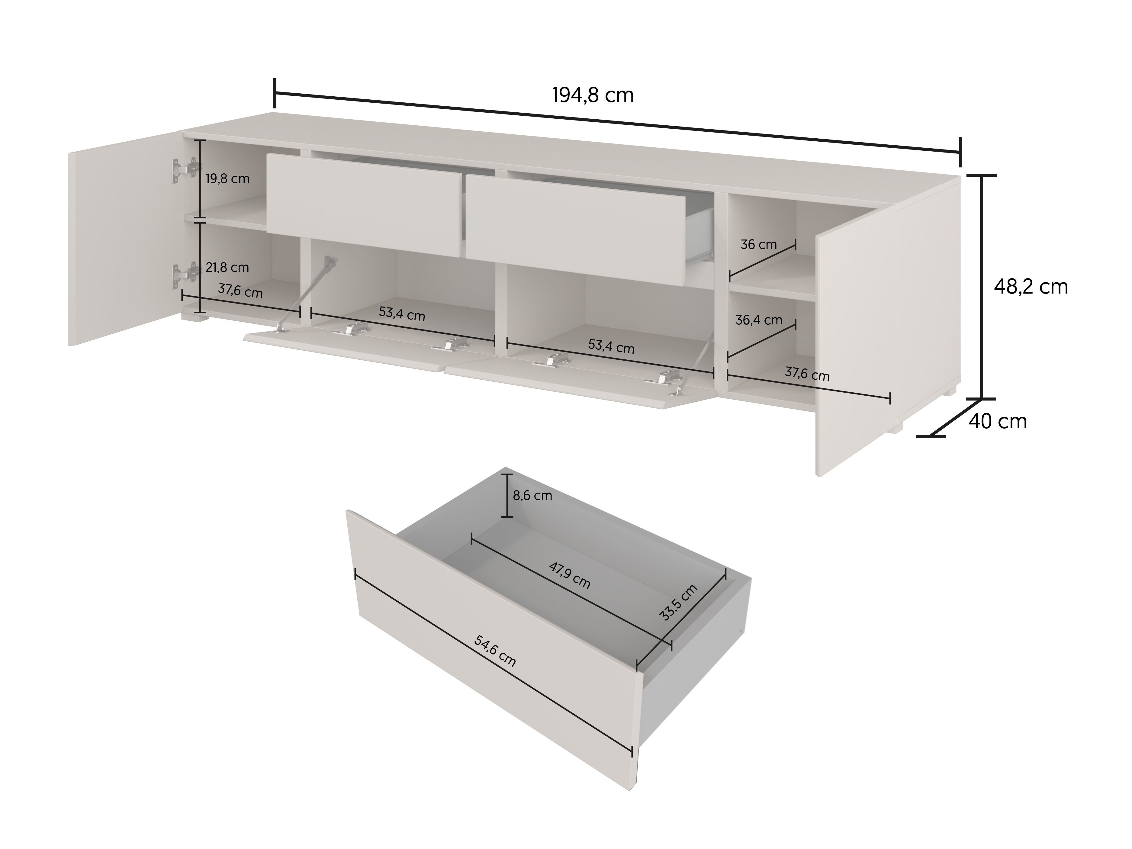 Meuble TV Elbleve 100 (Blanc)