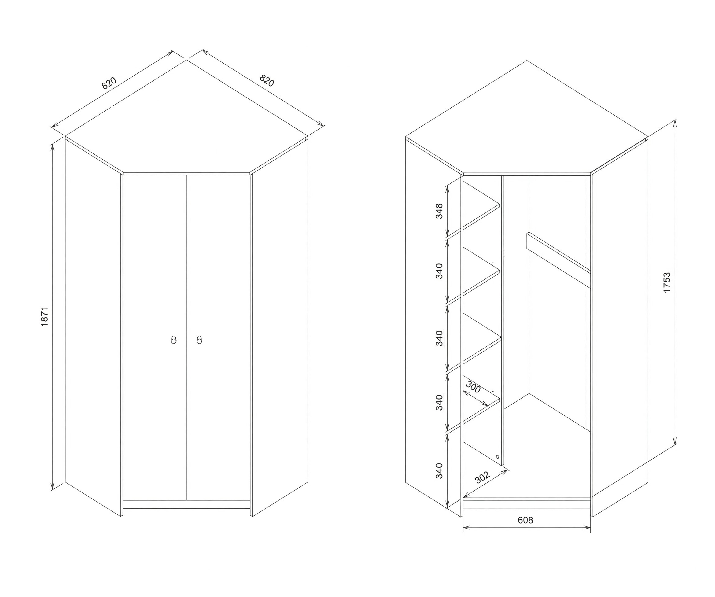 Armoire d'angle Morsevi 105