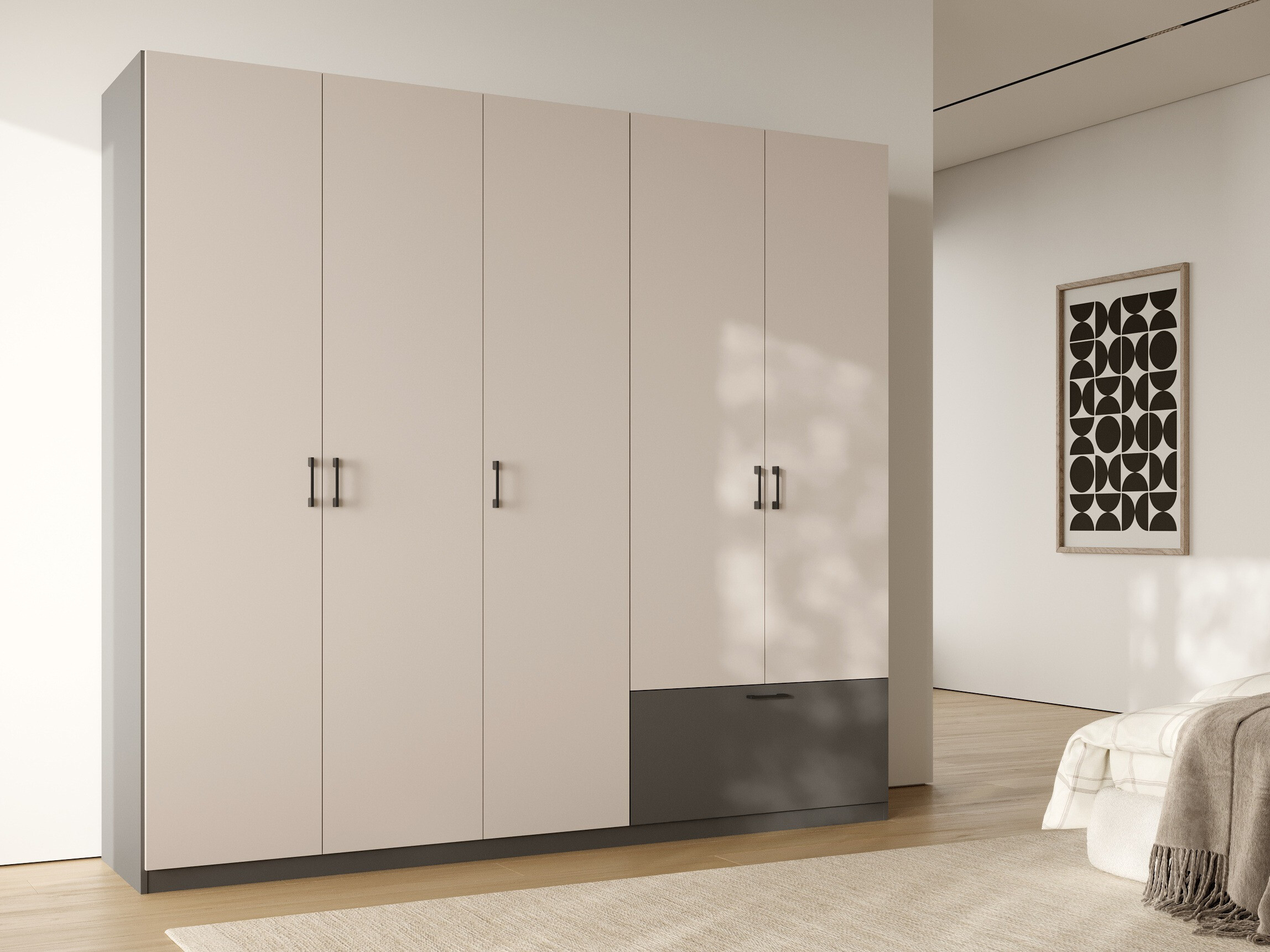 Armoire Bristol 249 (Anthracite + Cachemire)