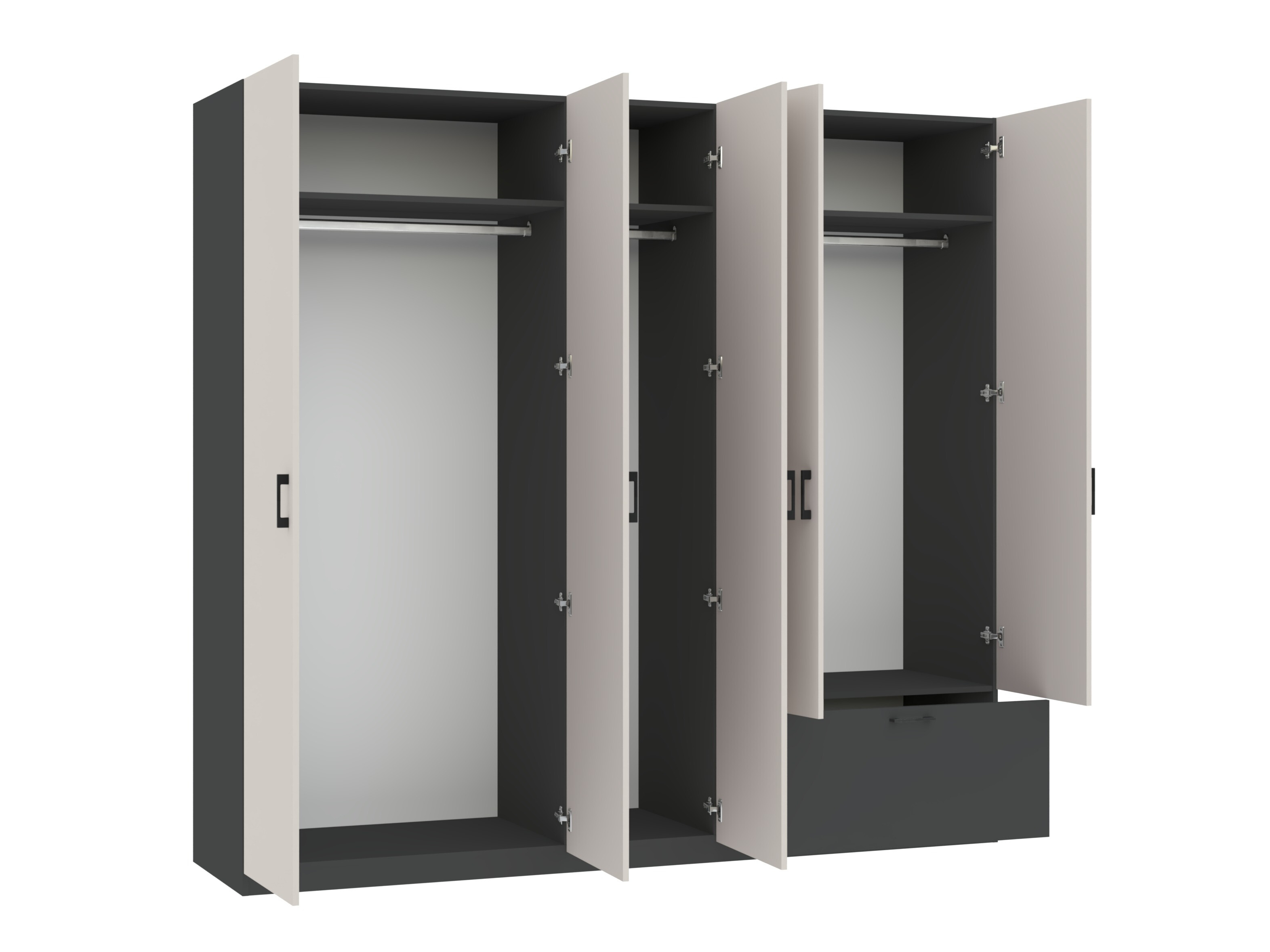 Armoire Bristol 249 (Anthracite + Cachemire)