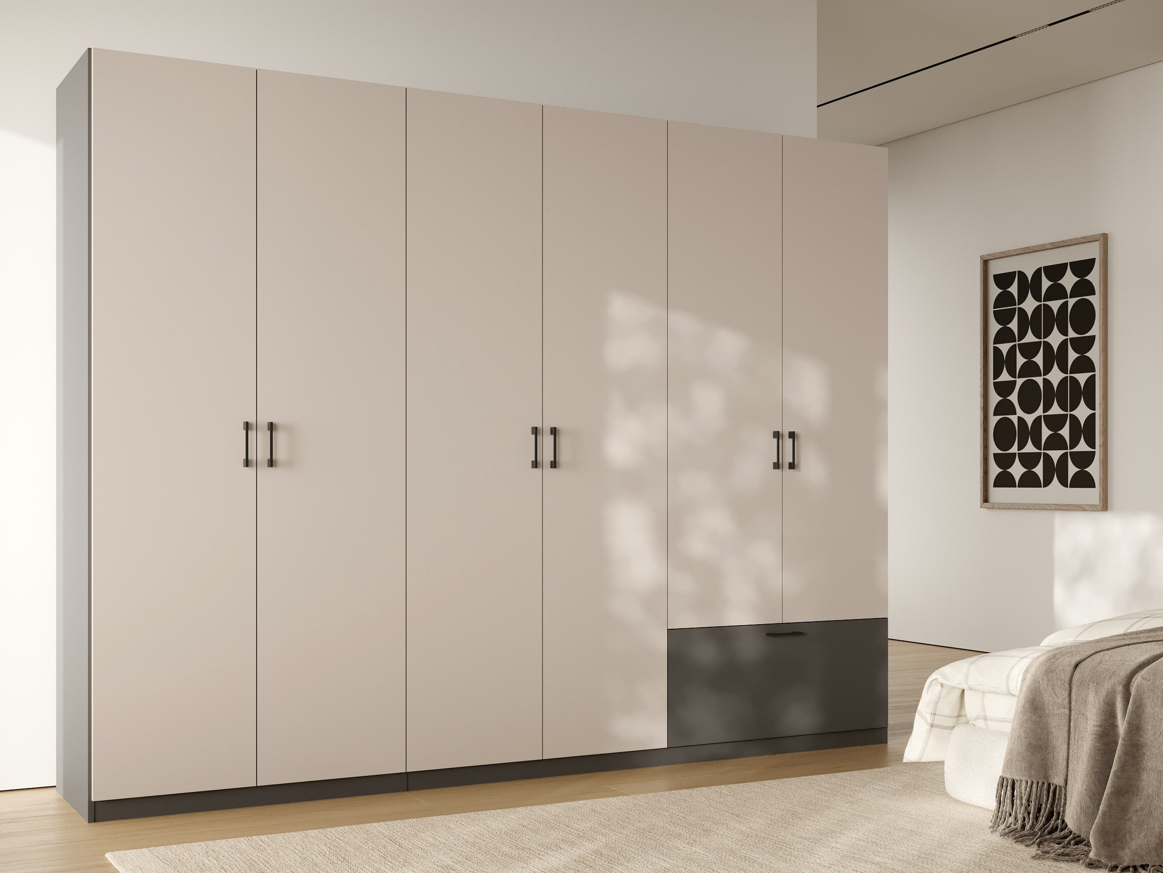 Armoire Bristol 250 (Anthracite + Cachemire)