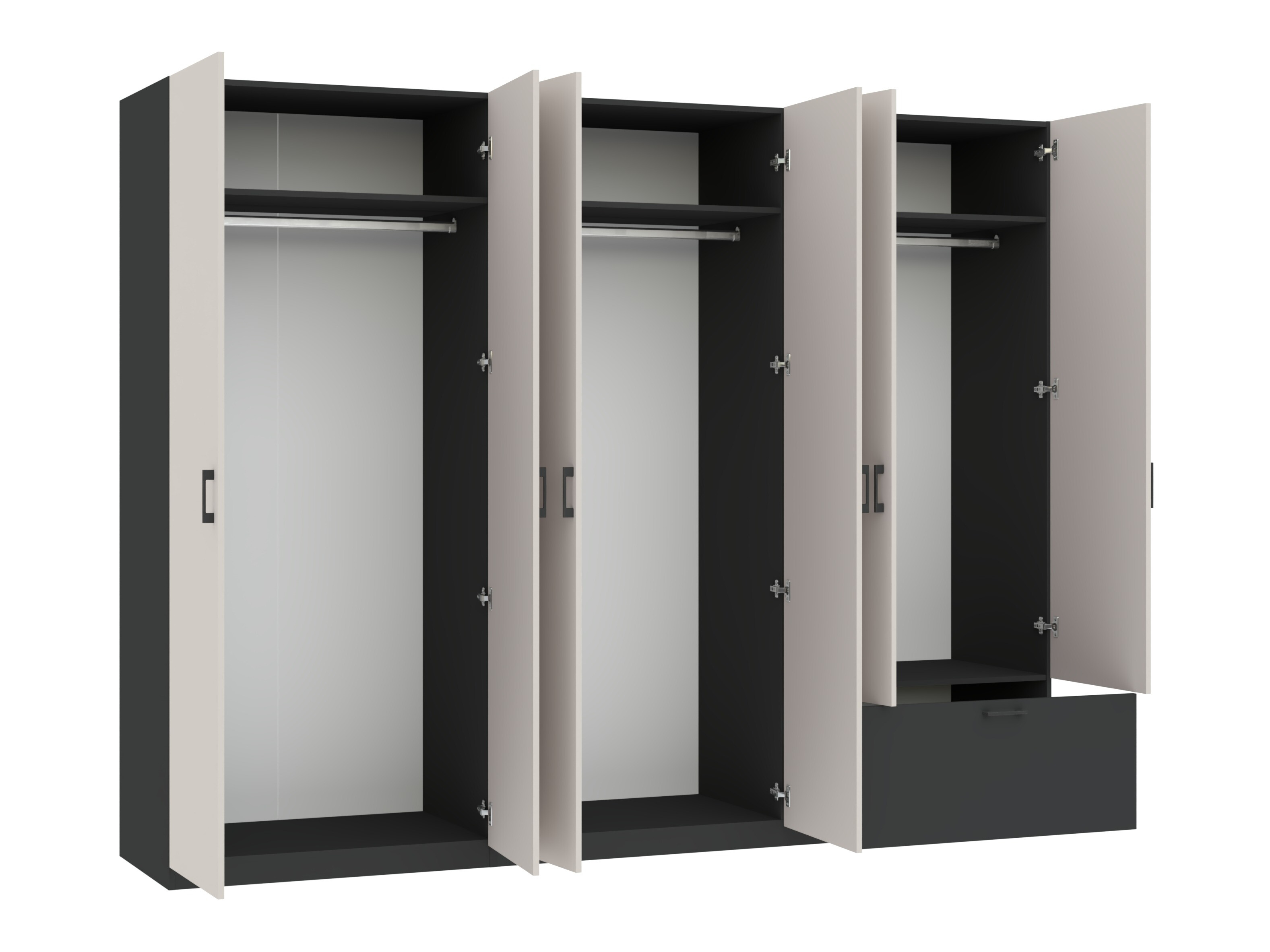 Armoire Bristol 250 (Anthracite + Cachemire)