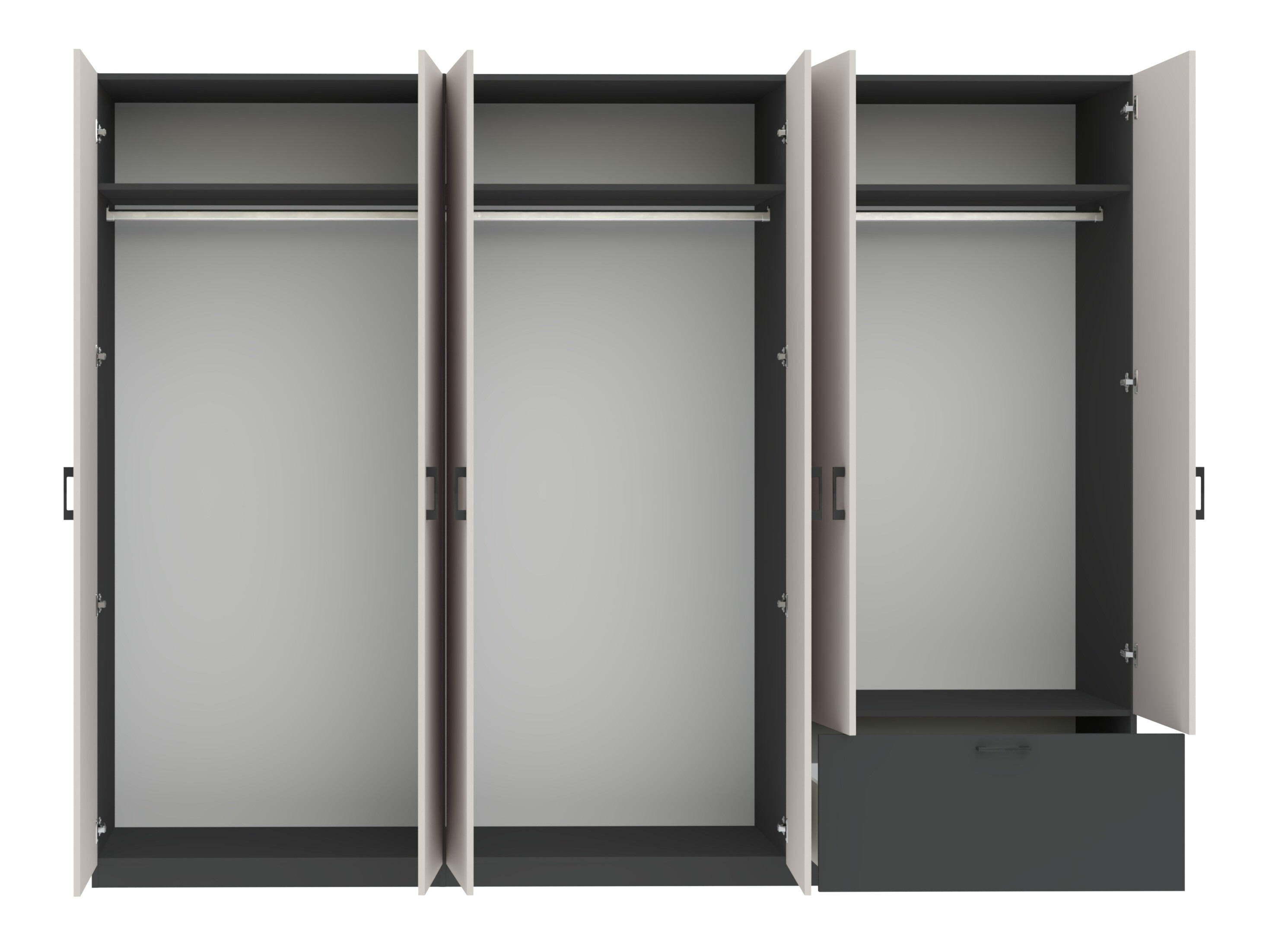 Armoire Bristol 250 (Anthracite + Cachemire)
