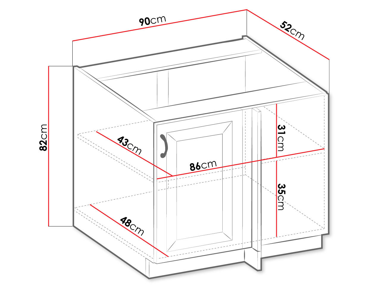 Armoire modulaire avec portes Retro Grey 100