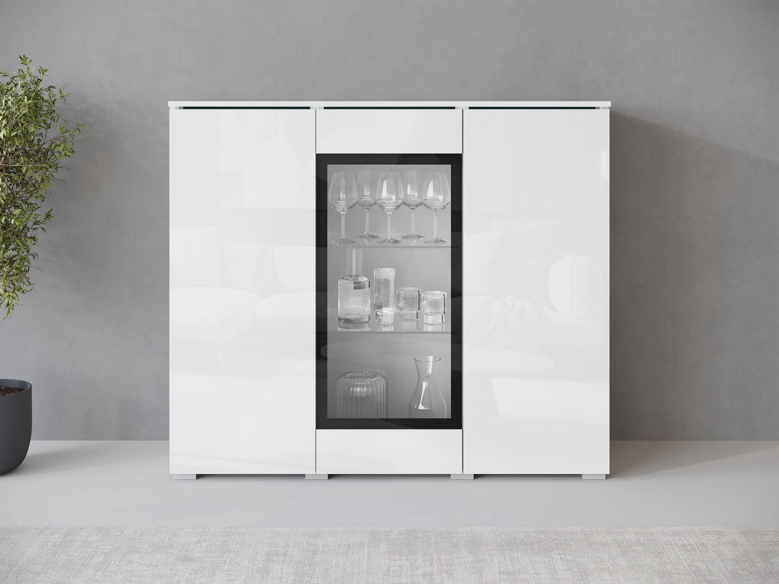 Buffet Mirfivo 103 (Blanc + Blanc brillant)