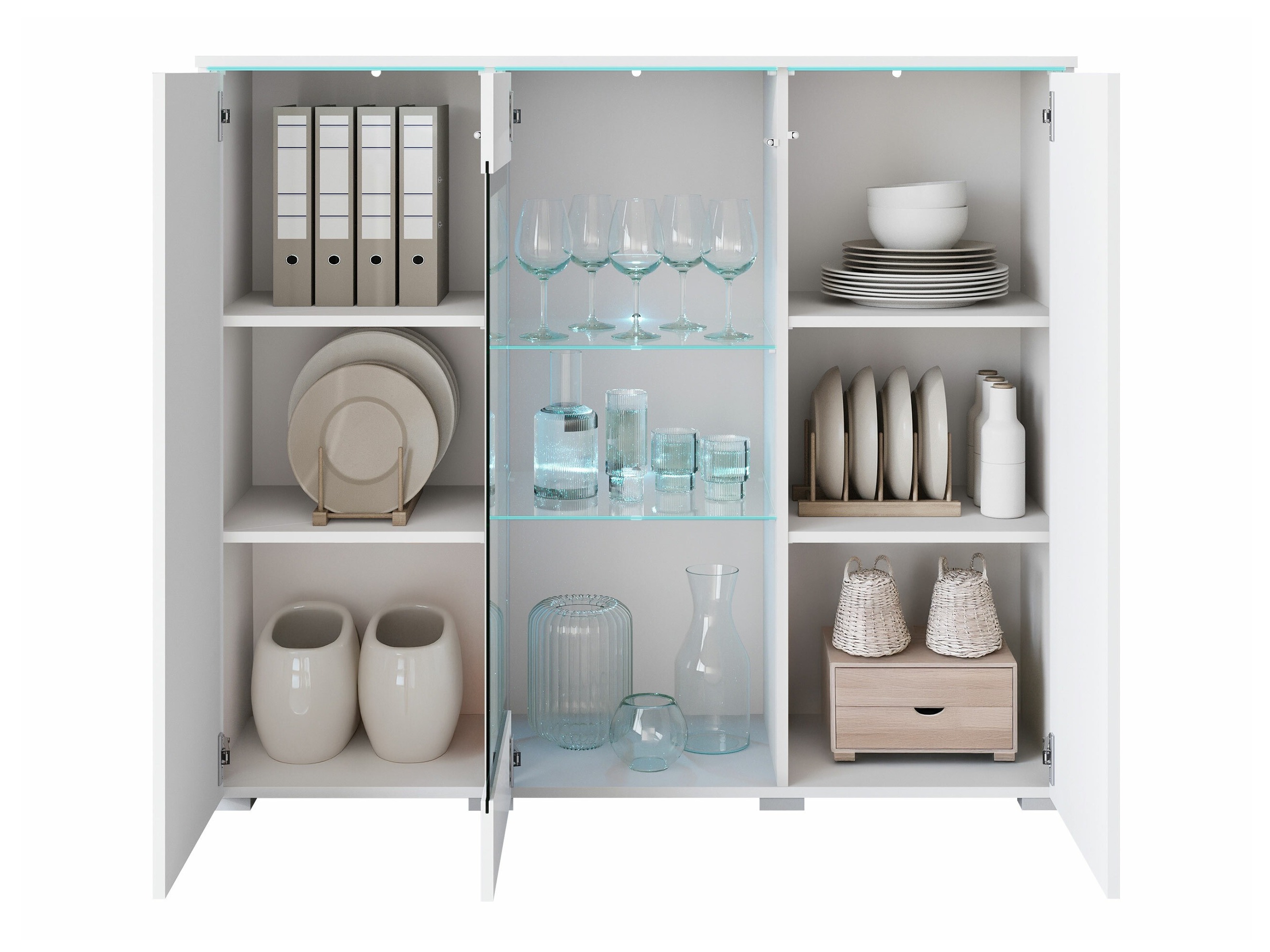 Buffet Mirfivo 103 (Blanc + Blanc brillant)