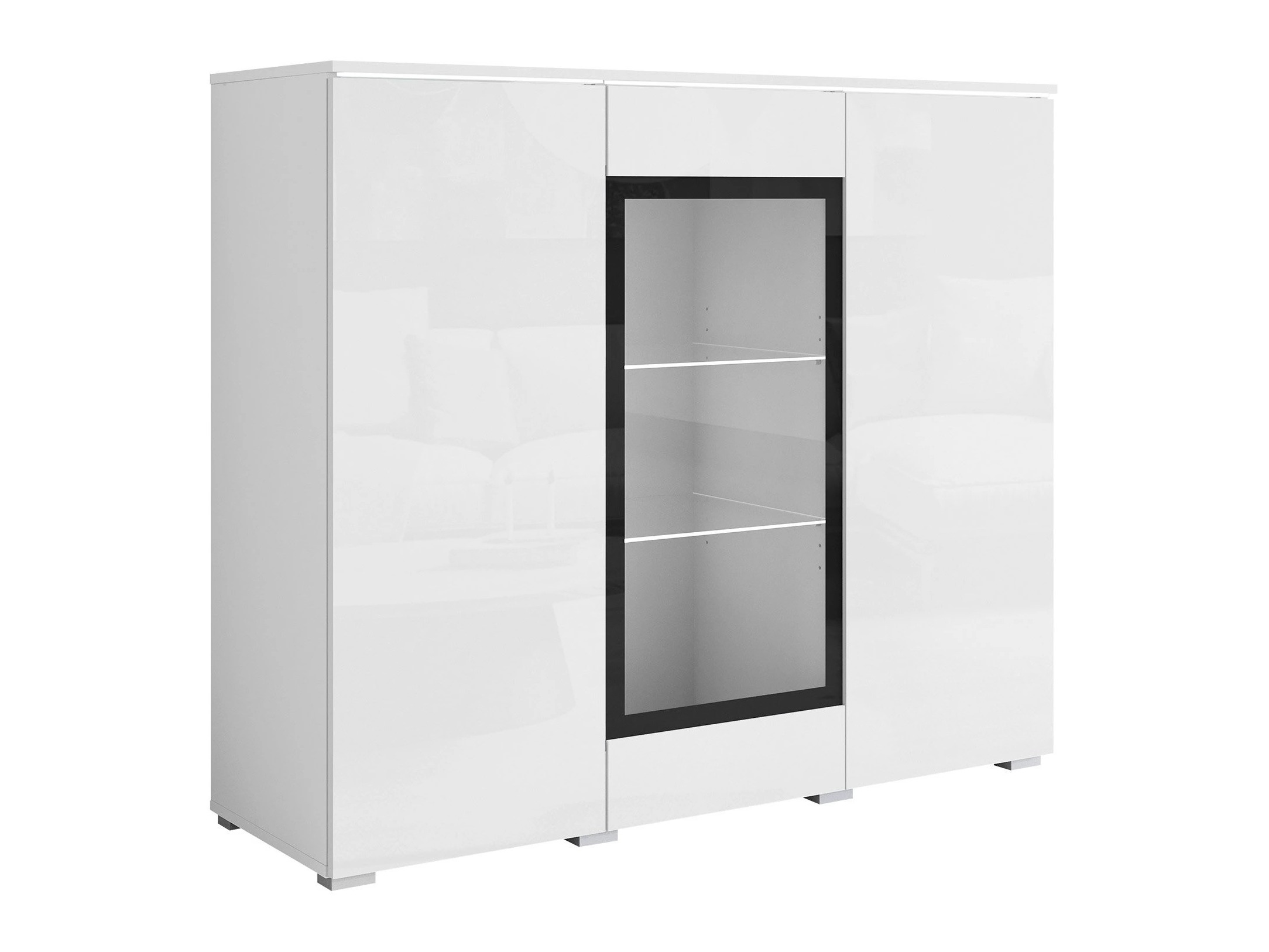 Buffet Mirfivo 103 (Blanc + Blanc brillant)