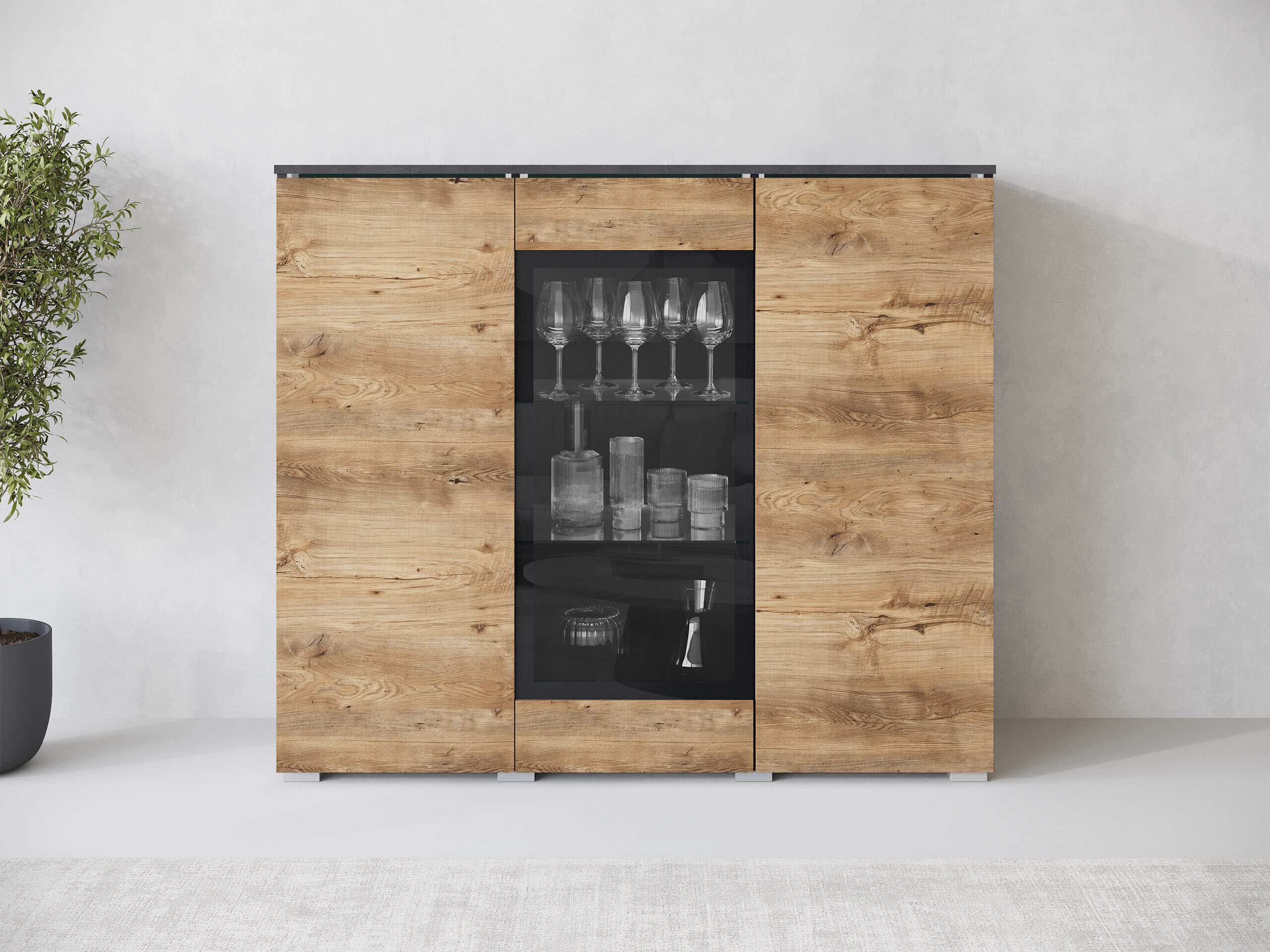 Buffet Mirfivo 103 (Matera gris + Châtaigne)