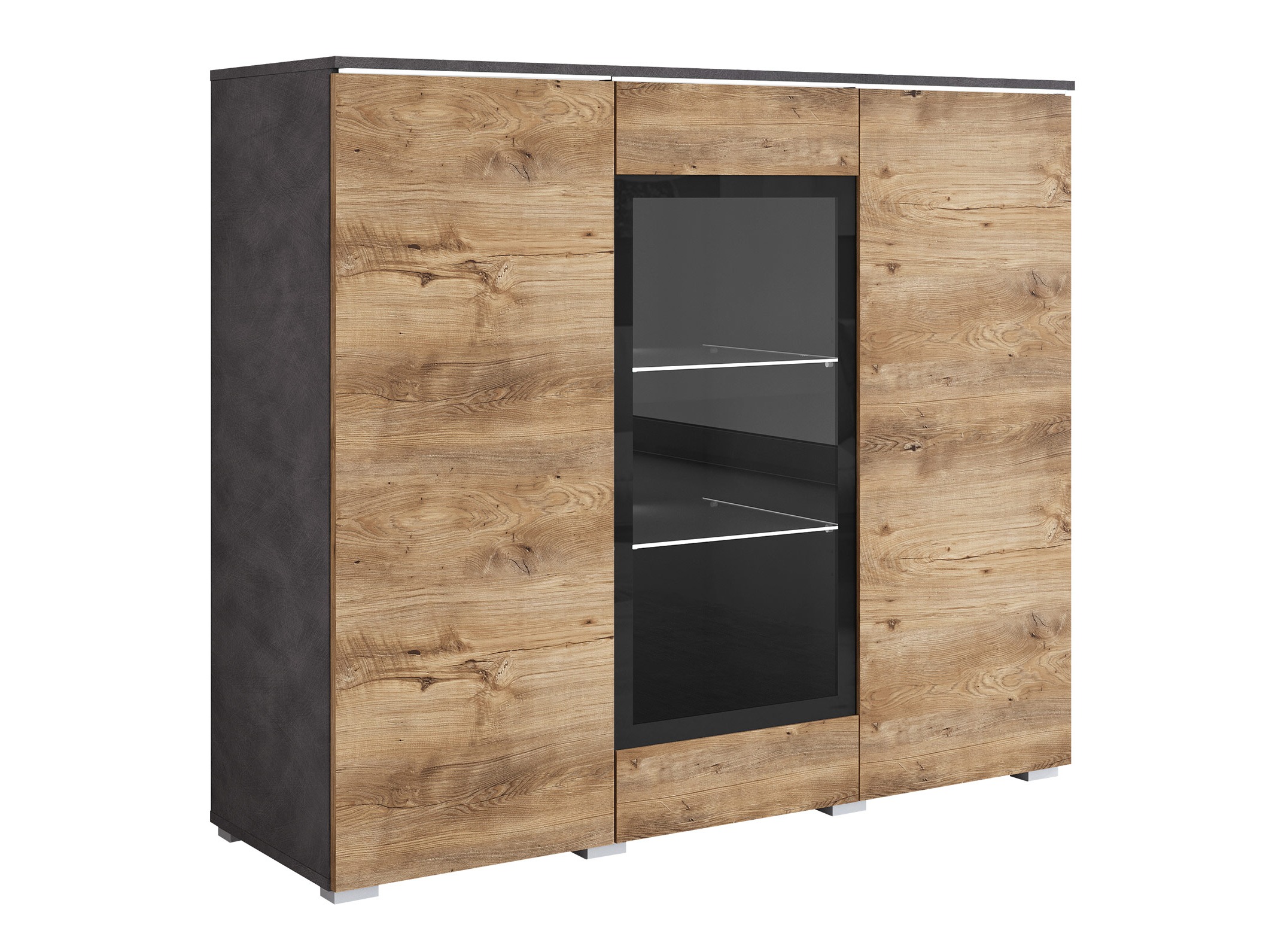 Buffet Mirfivo 103 (Matera gris + Châtaigne)