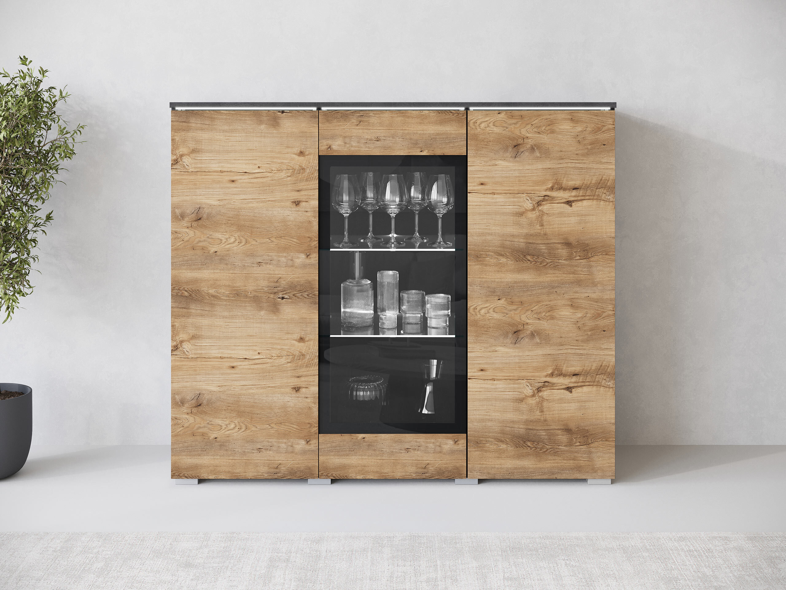 Buffet Mirfivo 103 (Matera gris + Châtaigne)