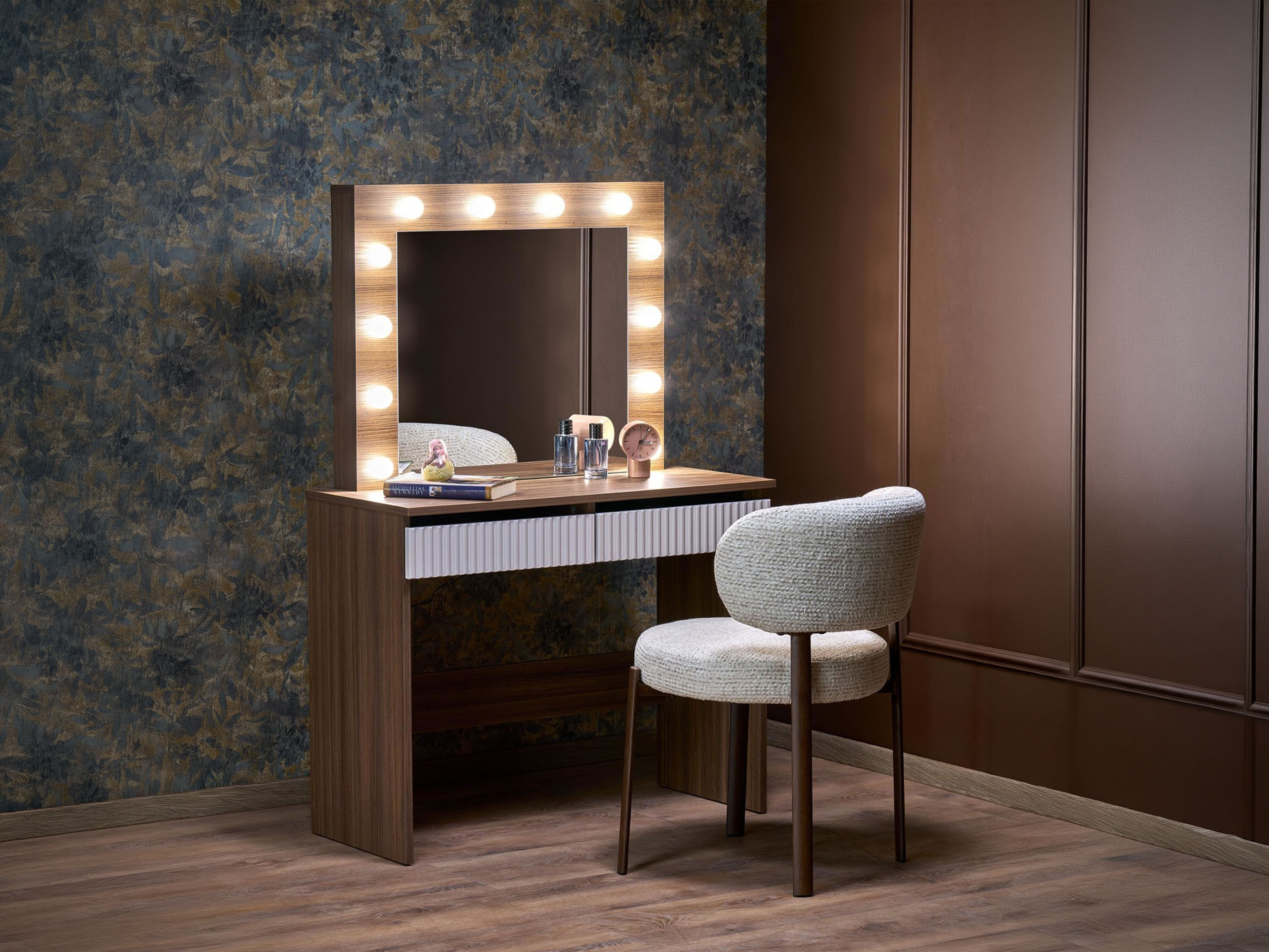 Coiffeuse Houston Gaudium (Cachemire + Noyer)