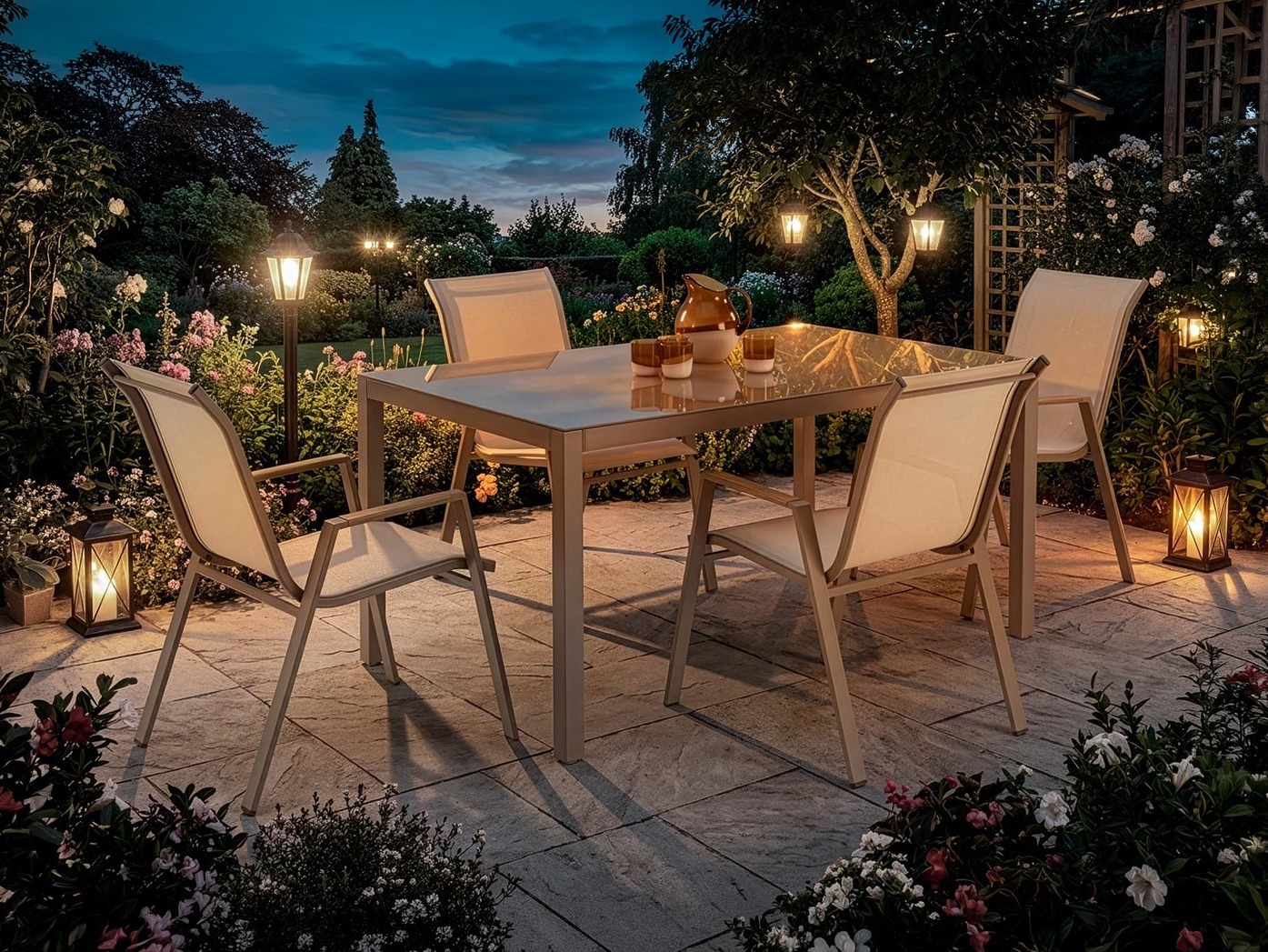 Chaise de jardin Houston 2140 (Beige + Cappuccino)