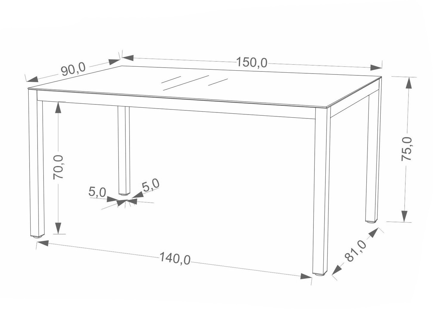 Table de jardin Houston 2141 (Beige + Cappuccino)