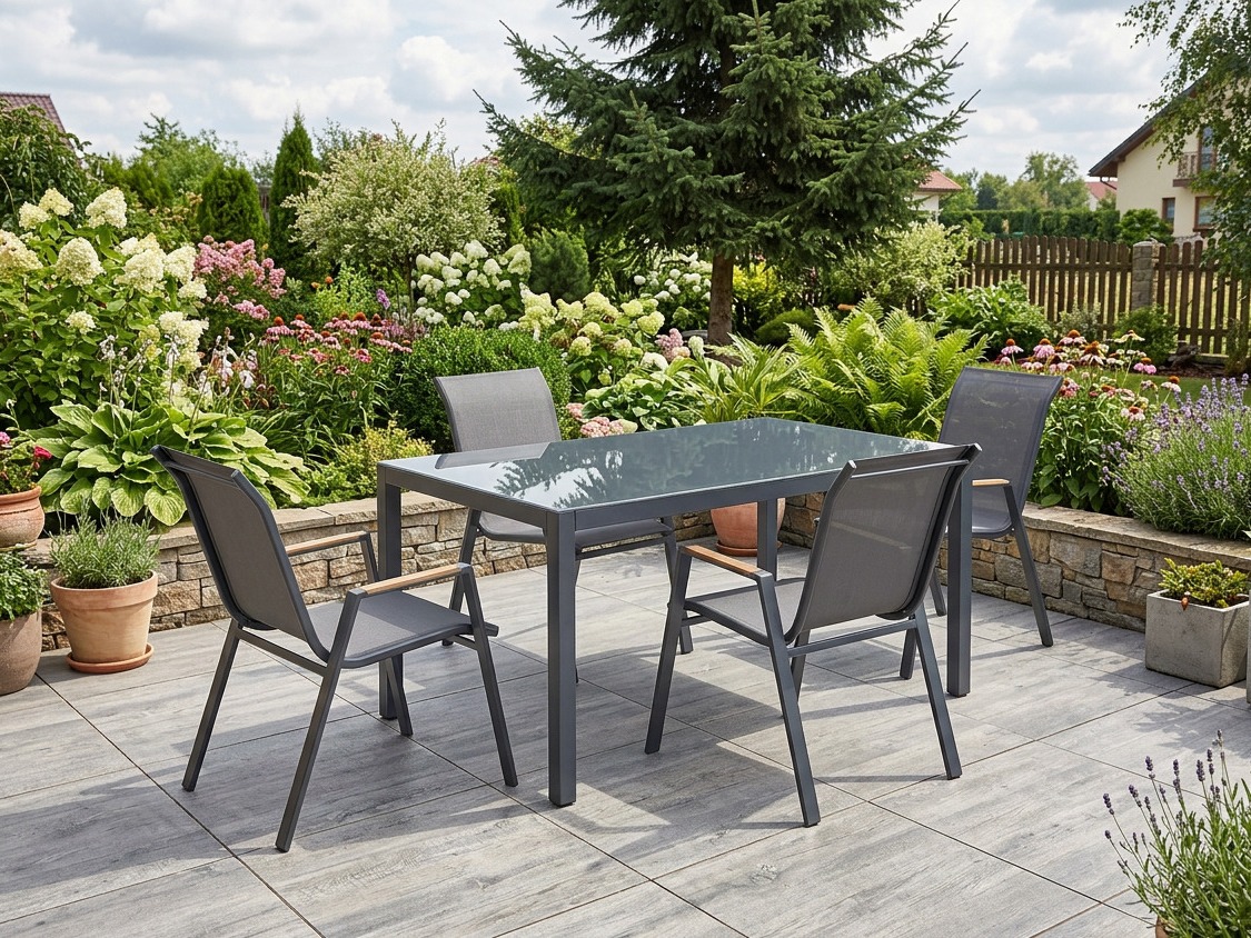 Table de jardin Houston 2141 (Gris + Anthracite)