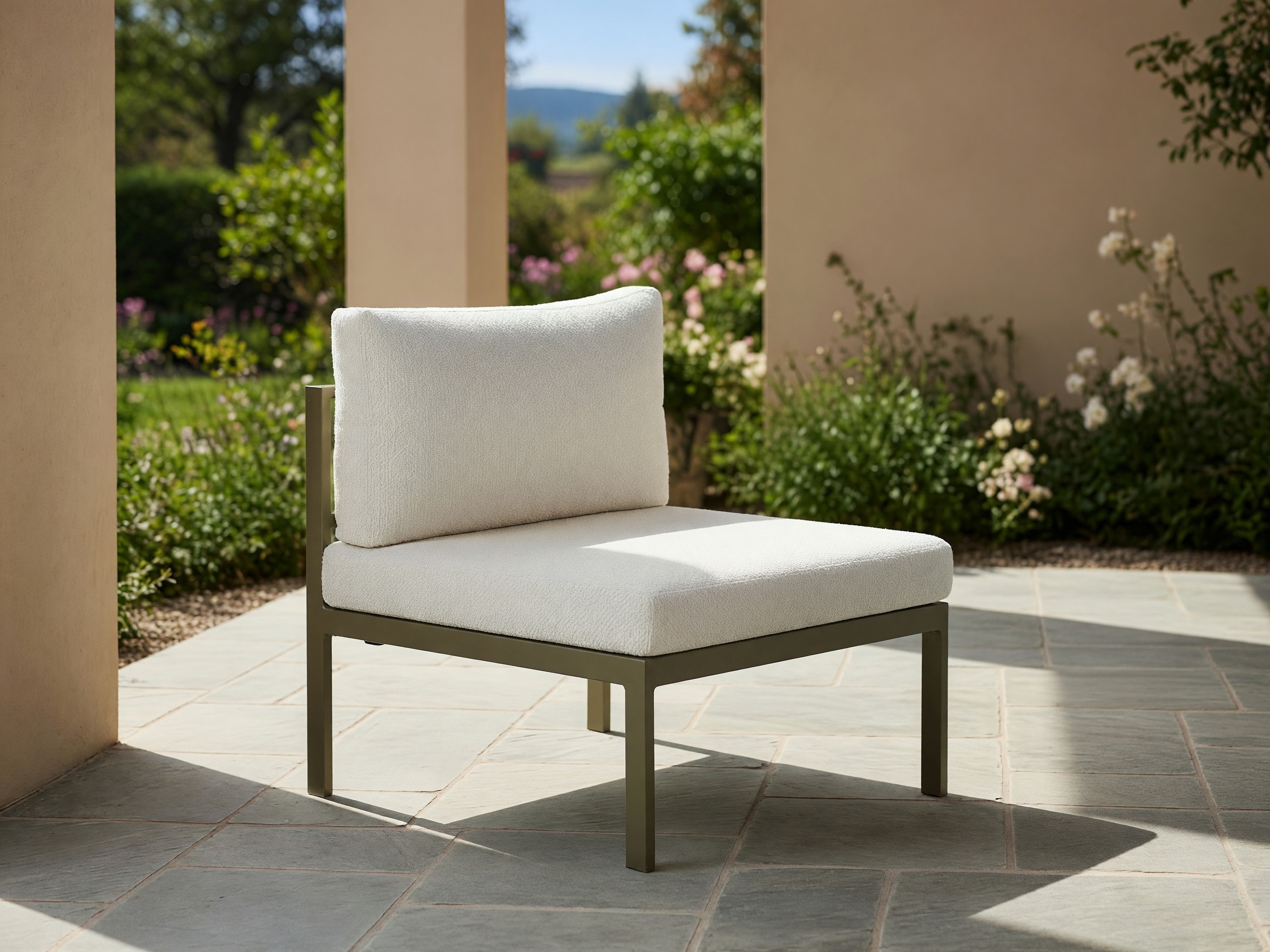 Fauteuil de jardin Camorlo 100 (Blanc + Chaki)